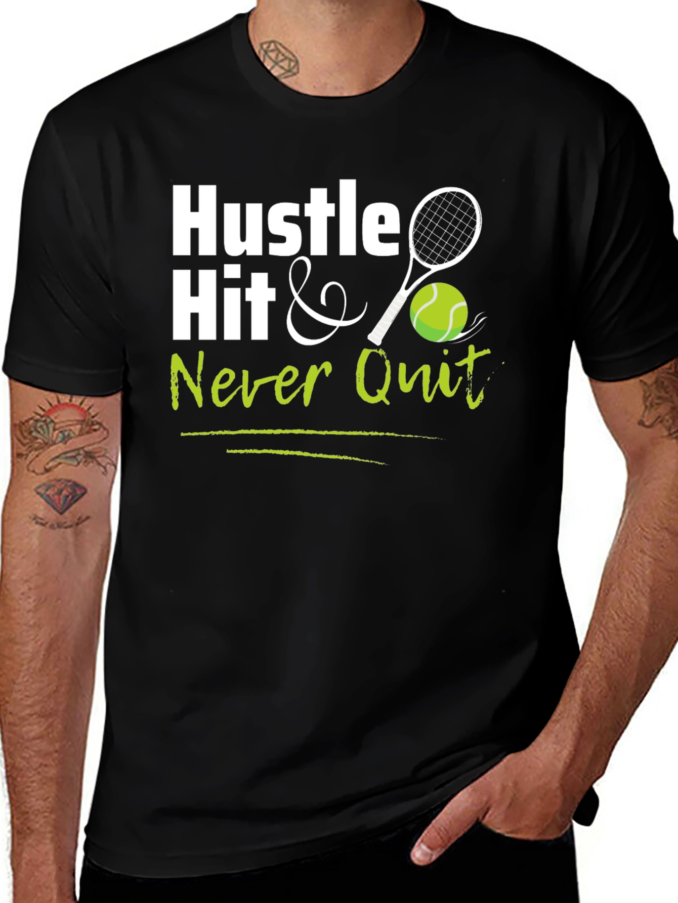 Hustle Hit Never Quit Black T-Shirt