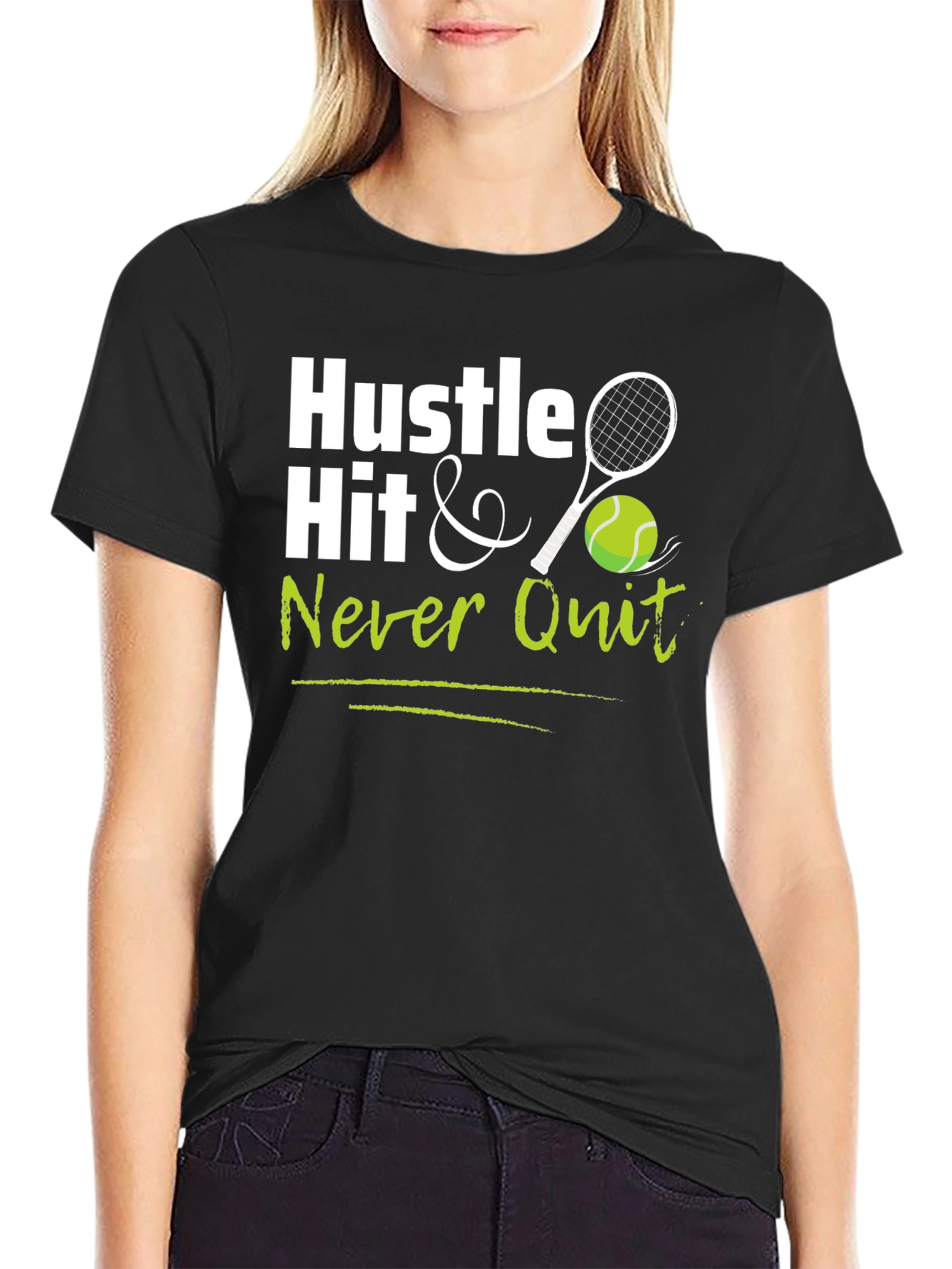 Hustle Hit Never Quit Black T-Shirt