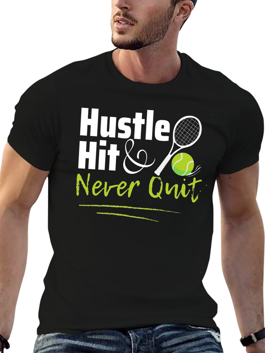 Hustle Hit Never Quit Black T-Shirt
