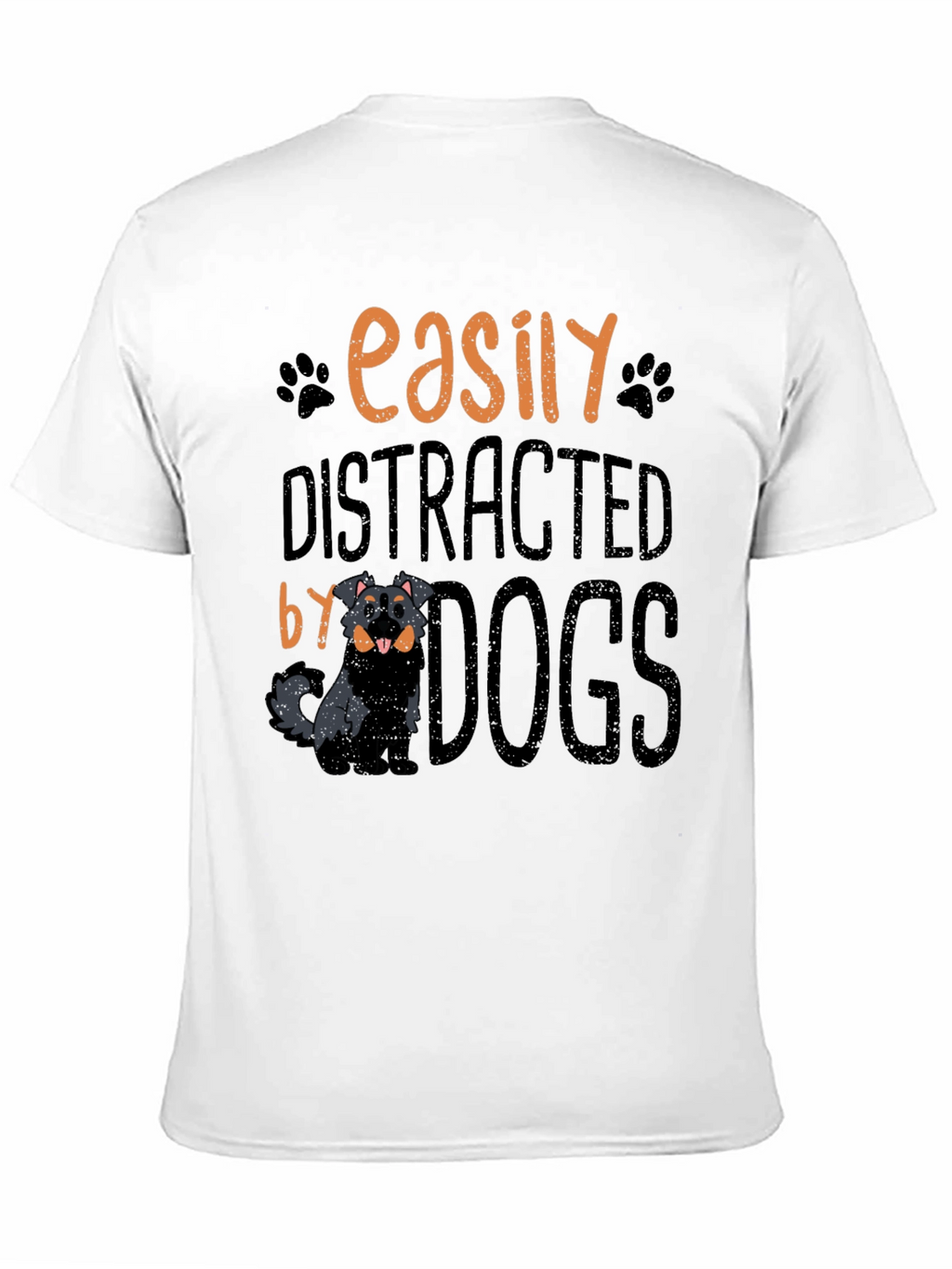 Easily Distracted By Dogs Black T-Shirt