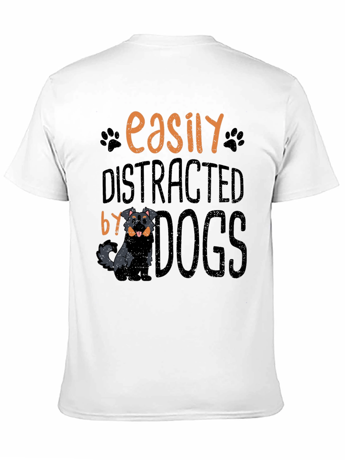 Easily Distracted By Dogs Black T-Shirt