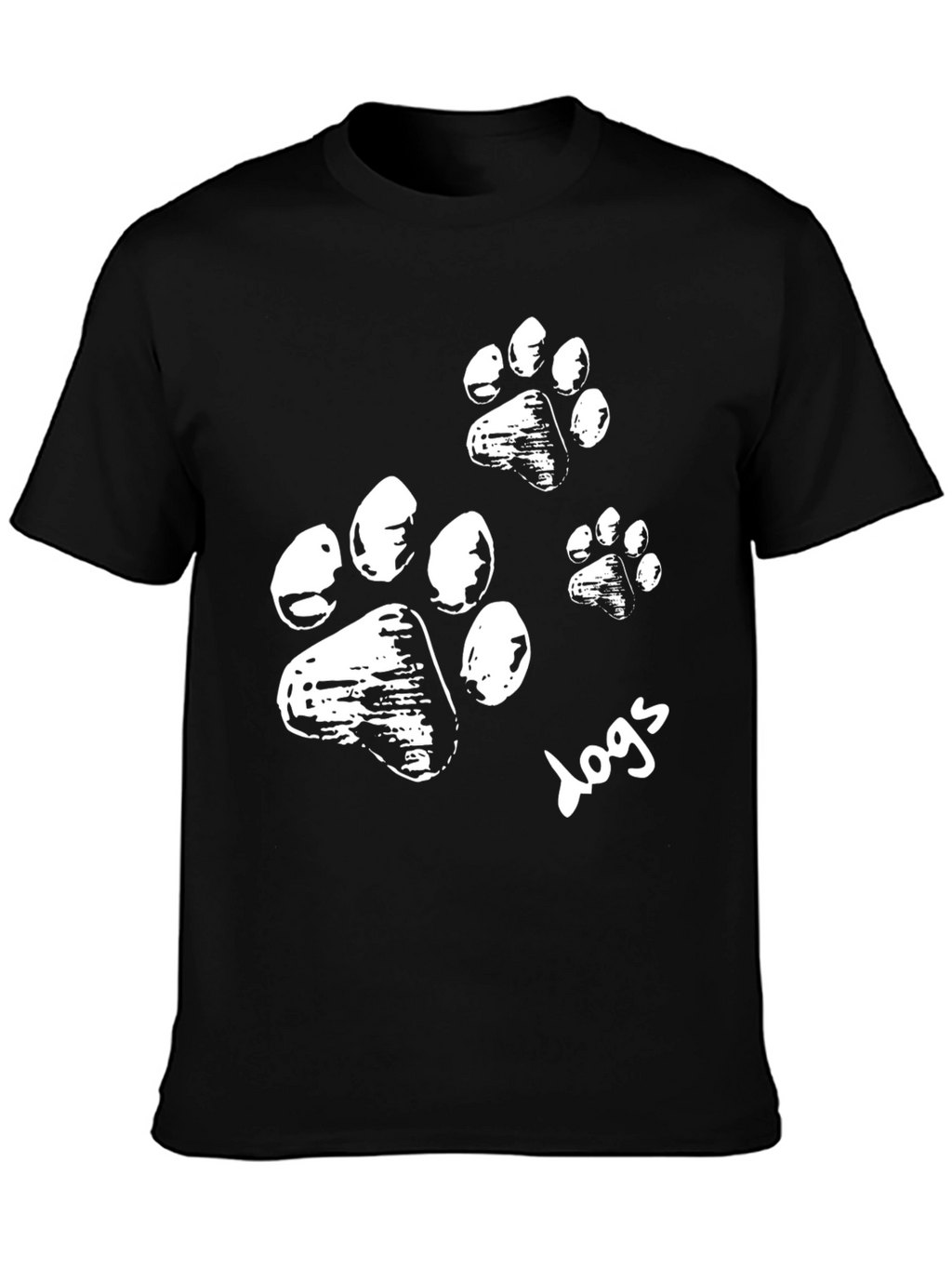 Dog Paw Print T-Shirt - Black