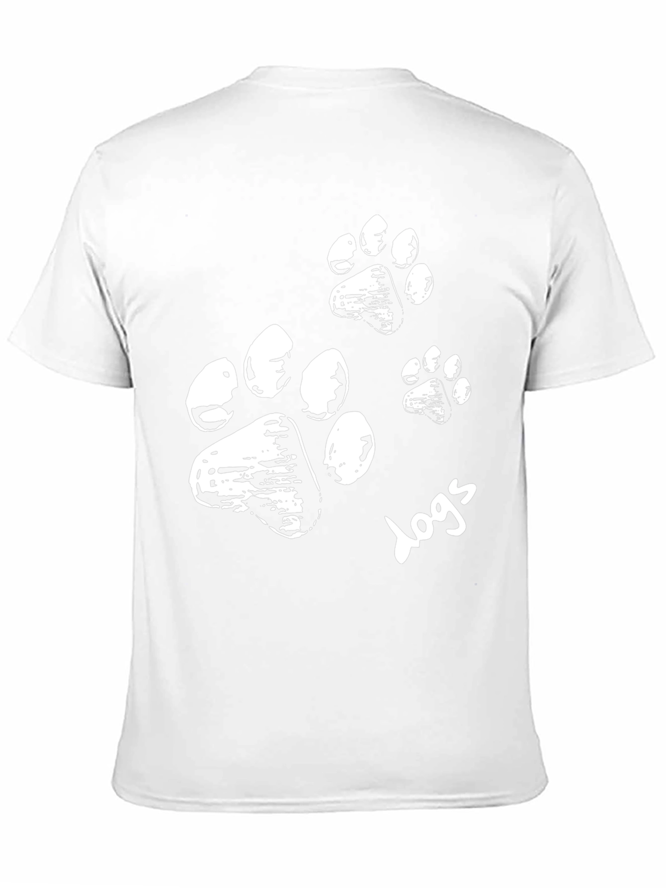 Dog Paw Print T-Shirt - Black