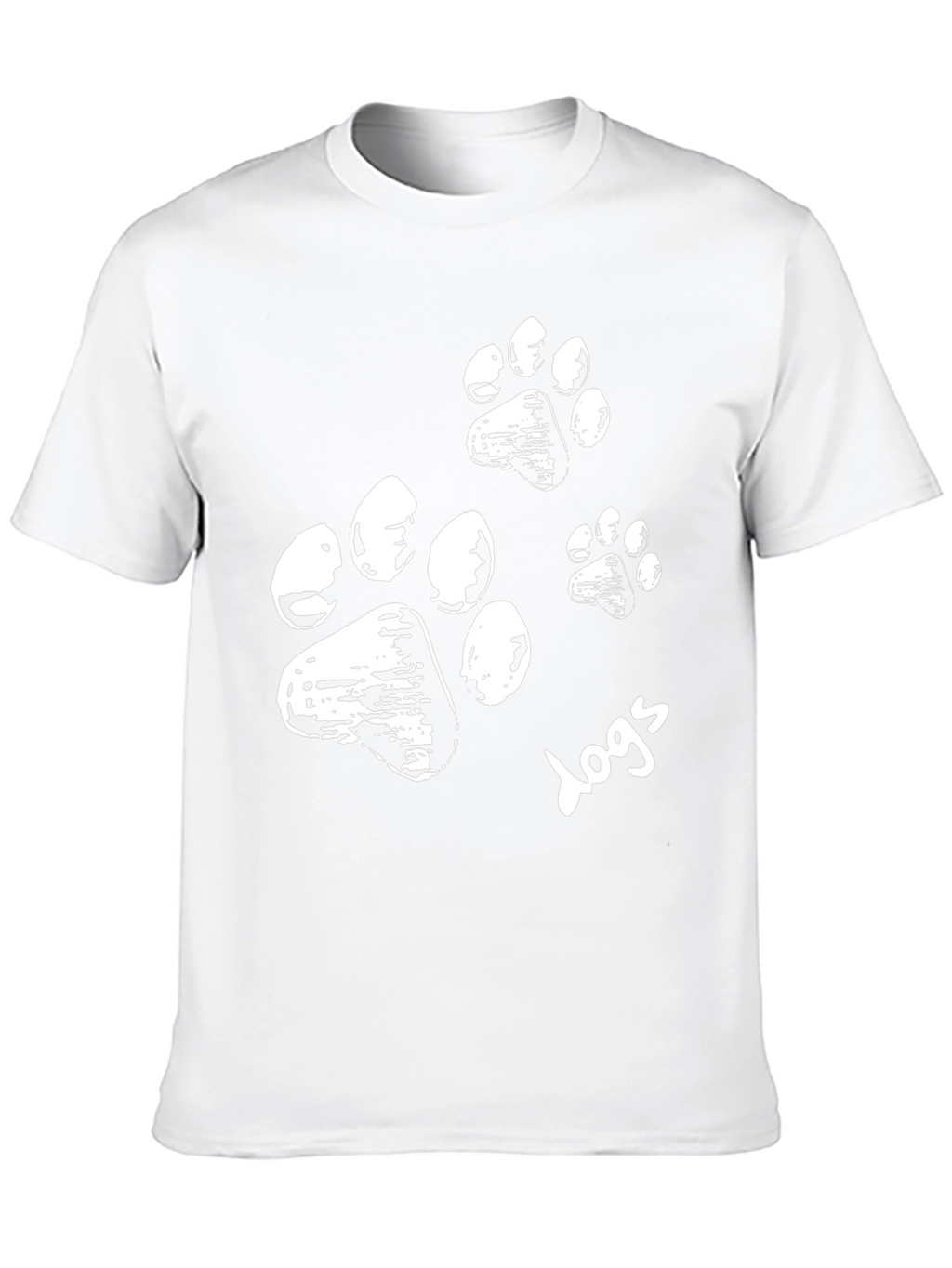 Dog Paw Print T-Shirt - Black