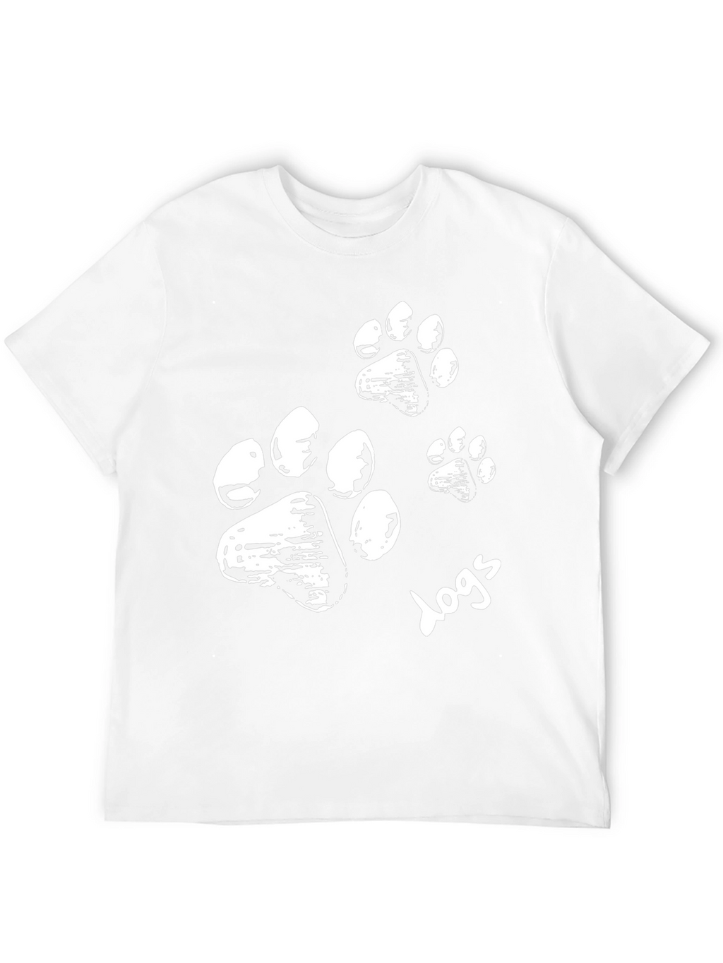 Dog Paw Print T-Shirt - Black