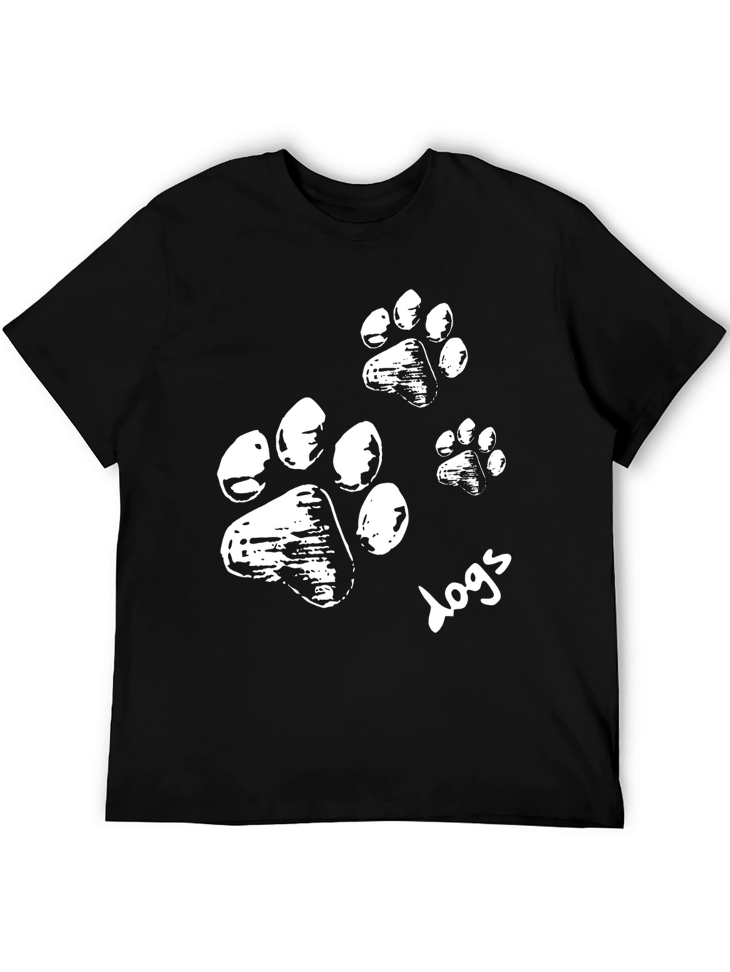 Dog Paw Print T-Shirt - Black