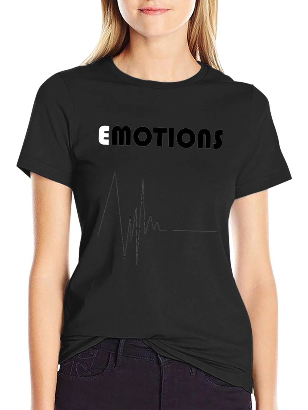 Emotions Graphic Tee - Black Cotton Comfort