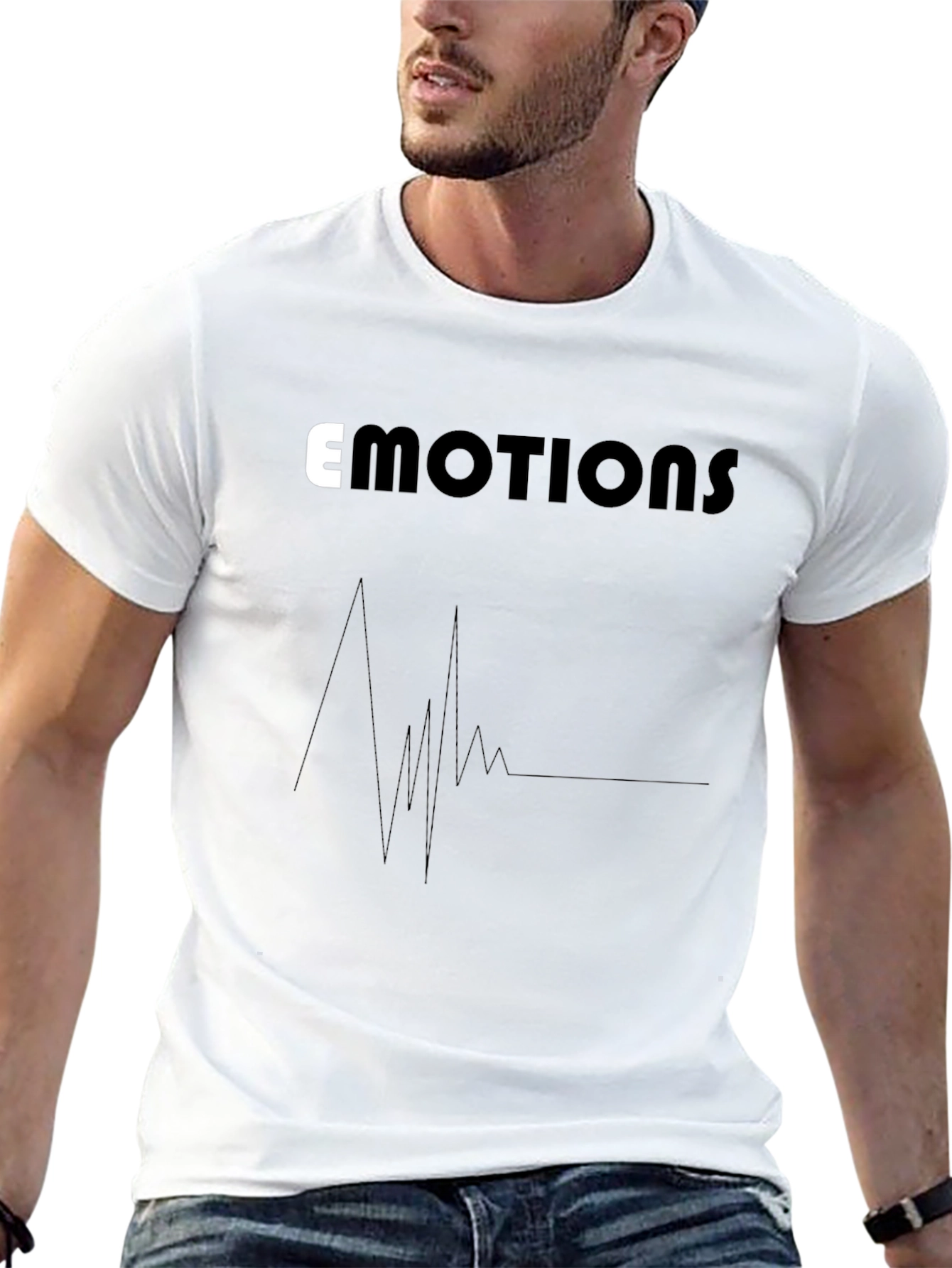 Emotions Graphic Tee - Black Cotton Comfort