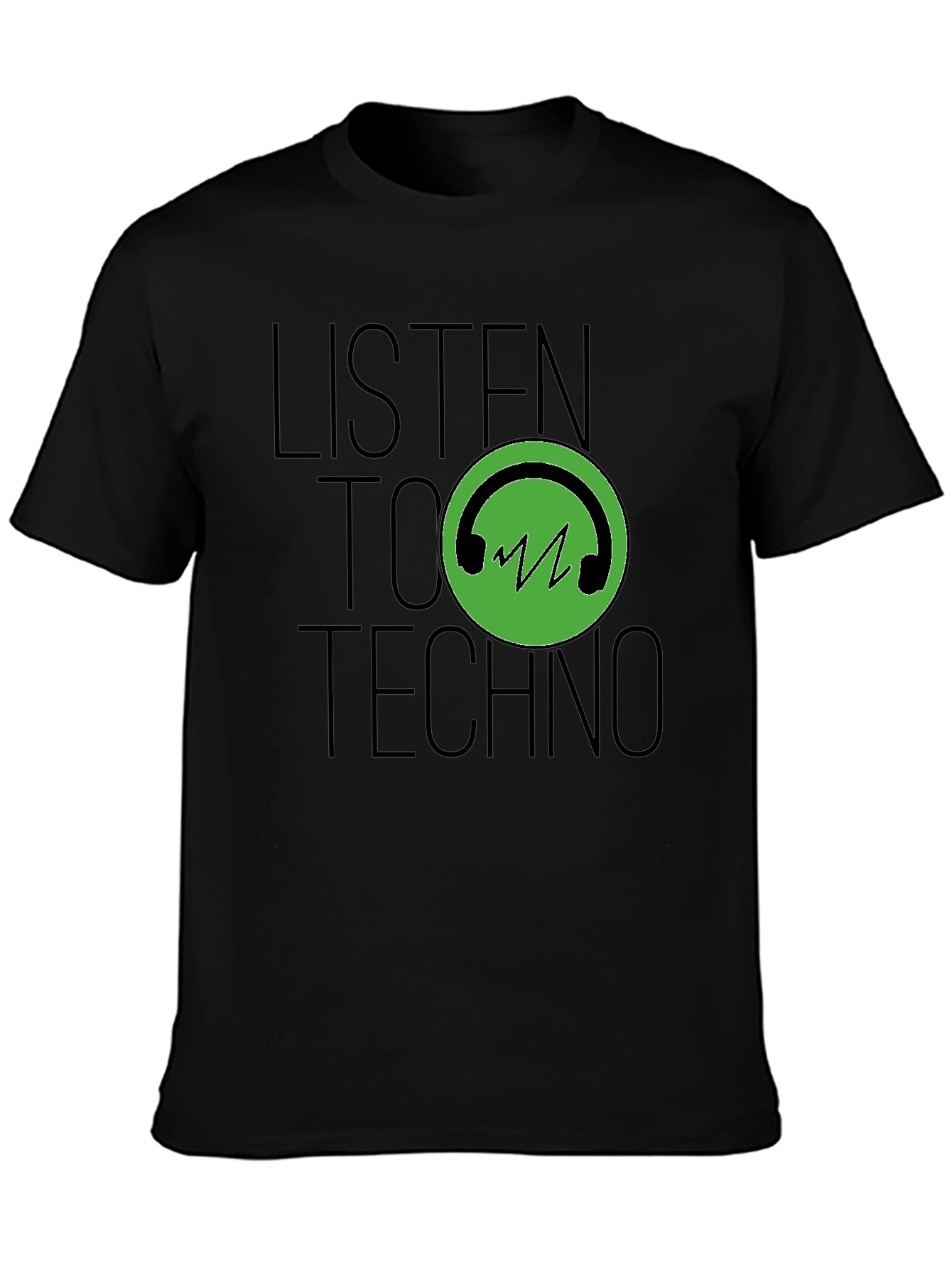 Listen to Techno Black T-Shirt - Music Lover Tee