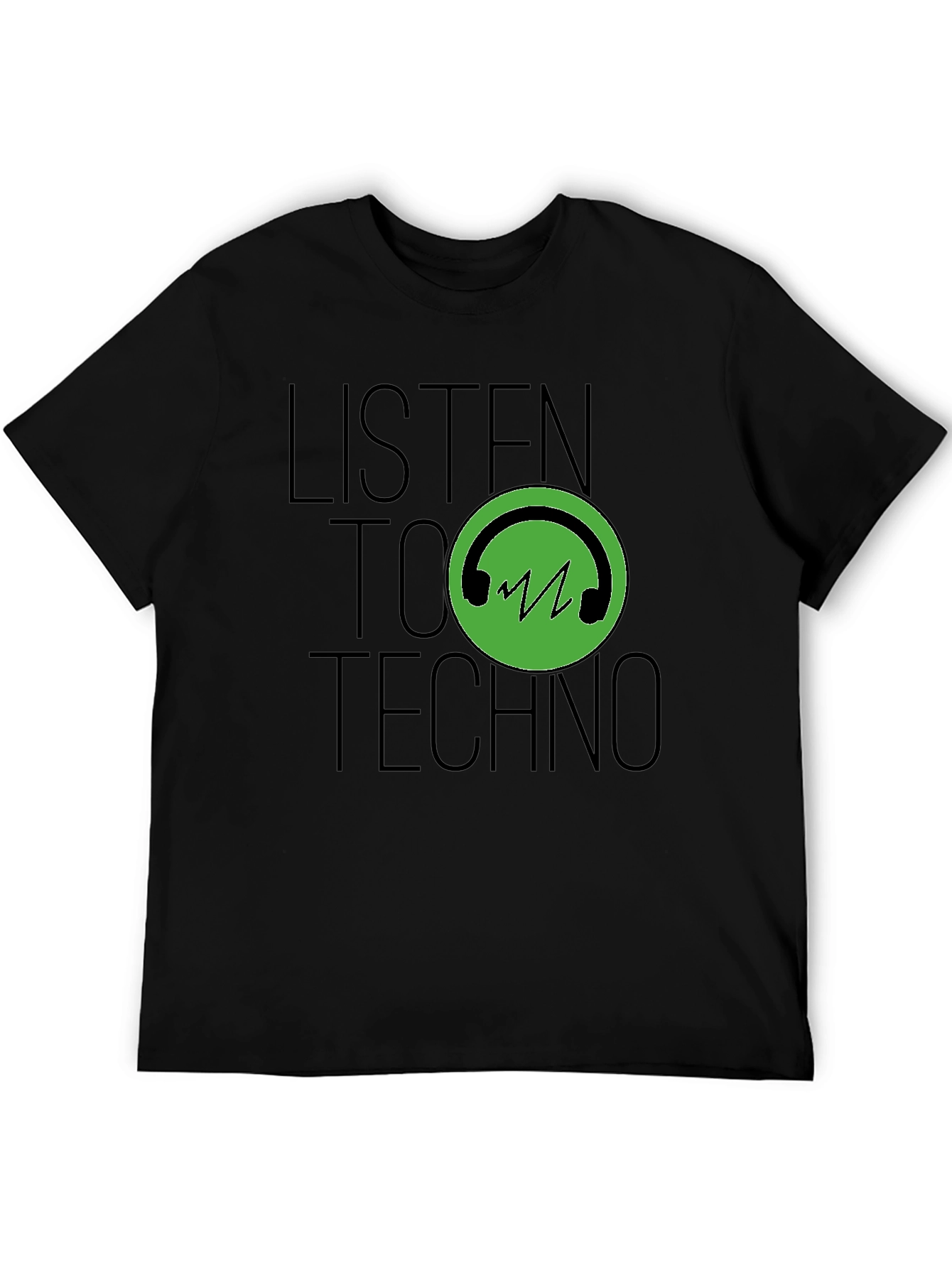 Listen to Techno Black T-Shirt - Music Lover Tee