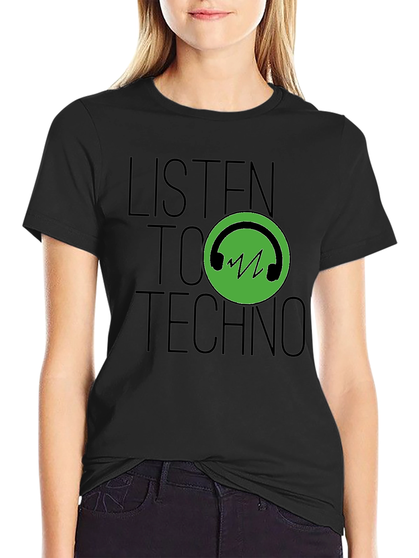 Listen to Techno Black T-Shirt - Music Lover Tee