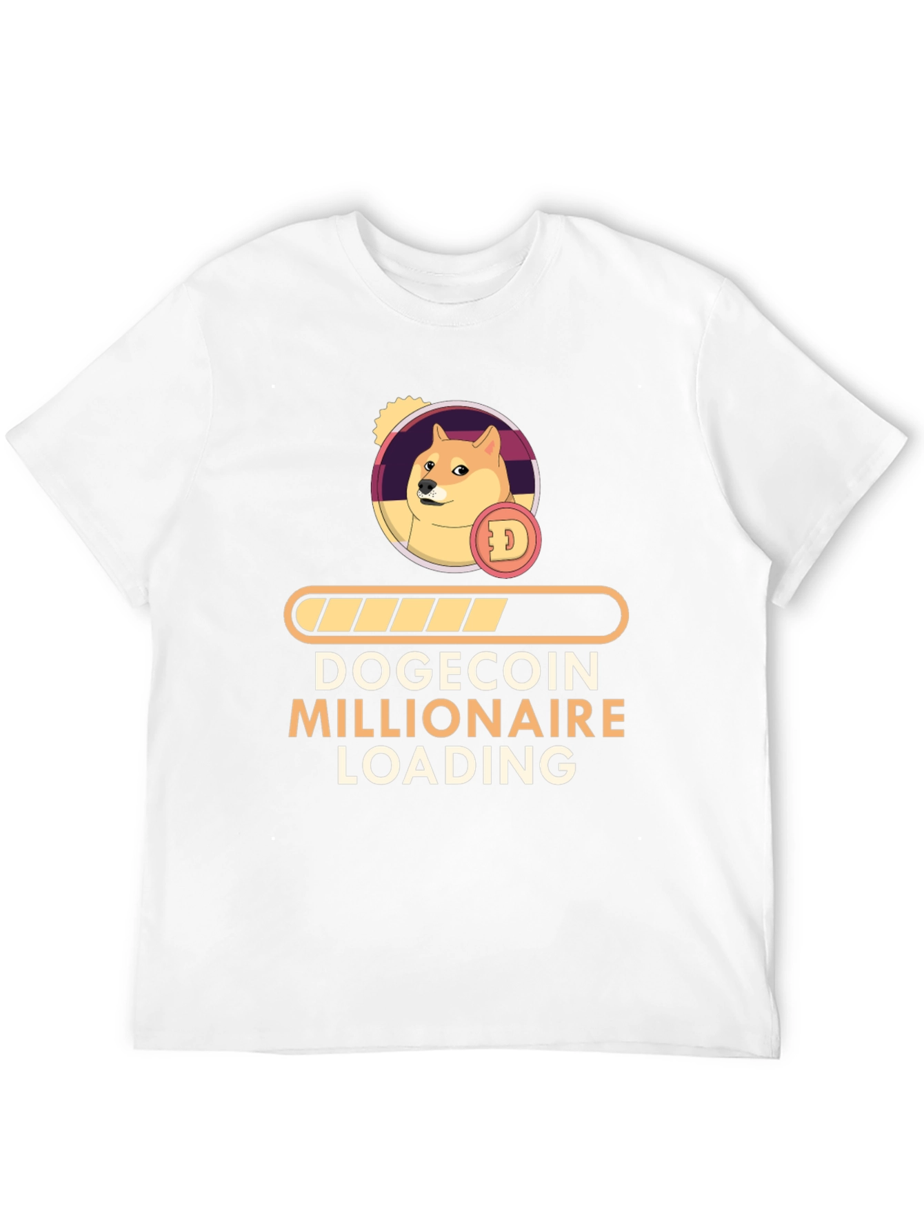Dogecoin Millionaire Loading Black T-Shirt