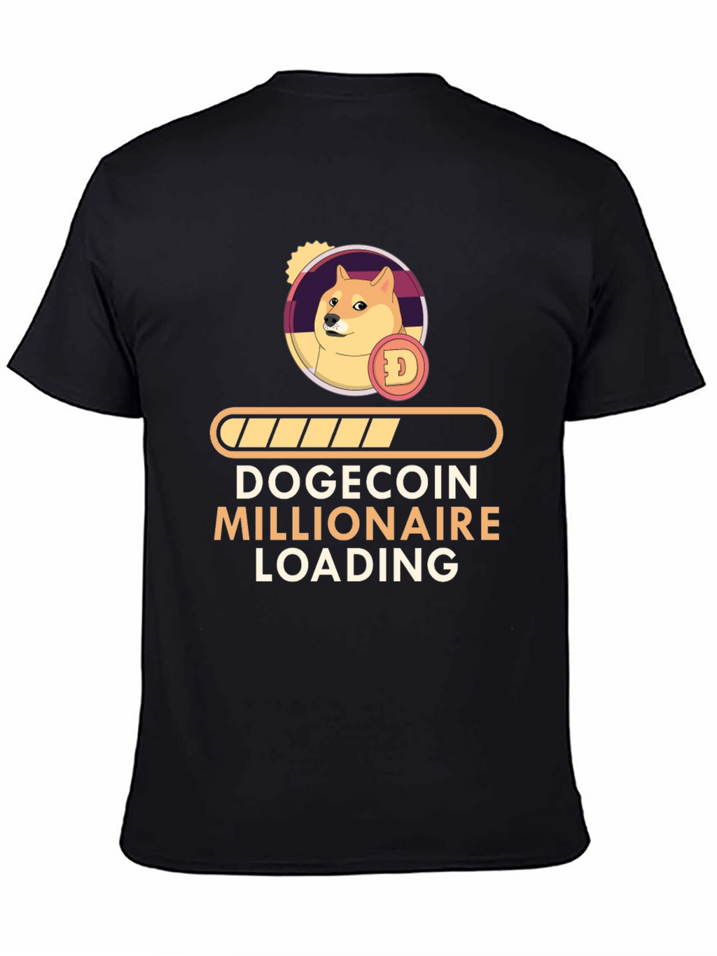 Dogecoin Millionaire Loading Black T-Shirt