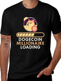 Dogecoin Millionaire Loading Black T-Shirt