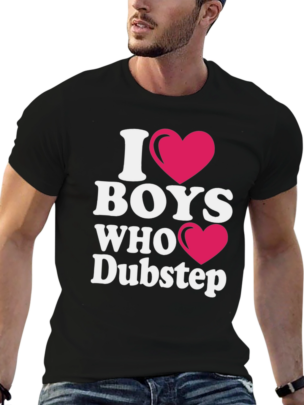 I Heart Boys Who Dubstep Black T-Shirt