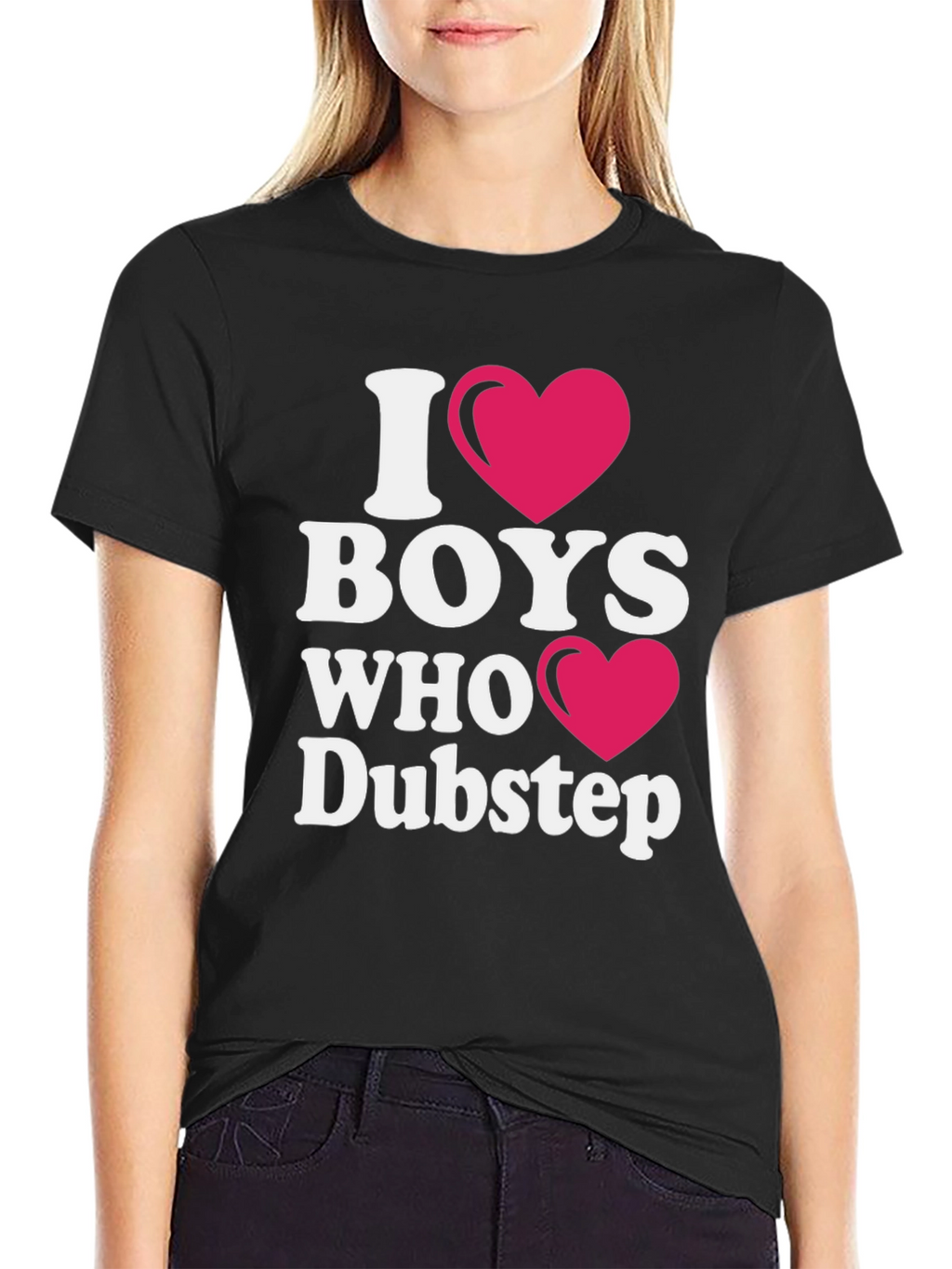 I Heart Boys Who Dubstep Black T-Shirt