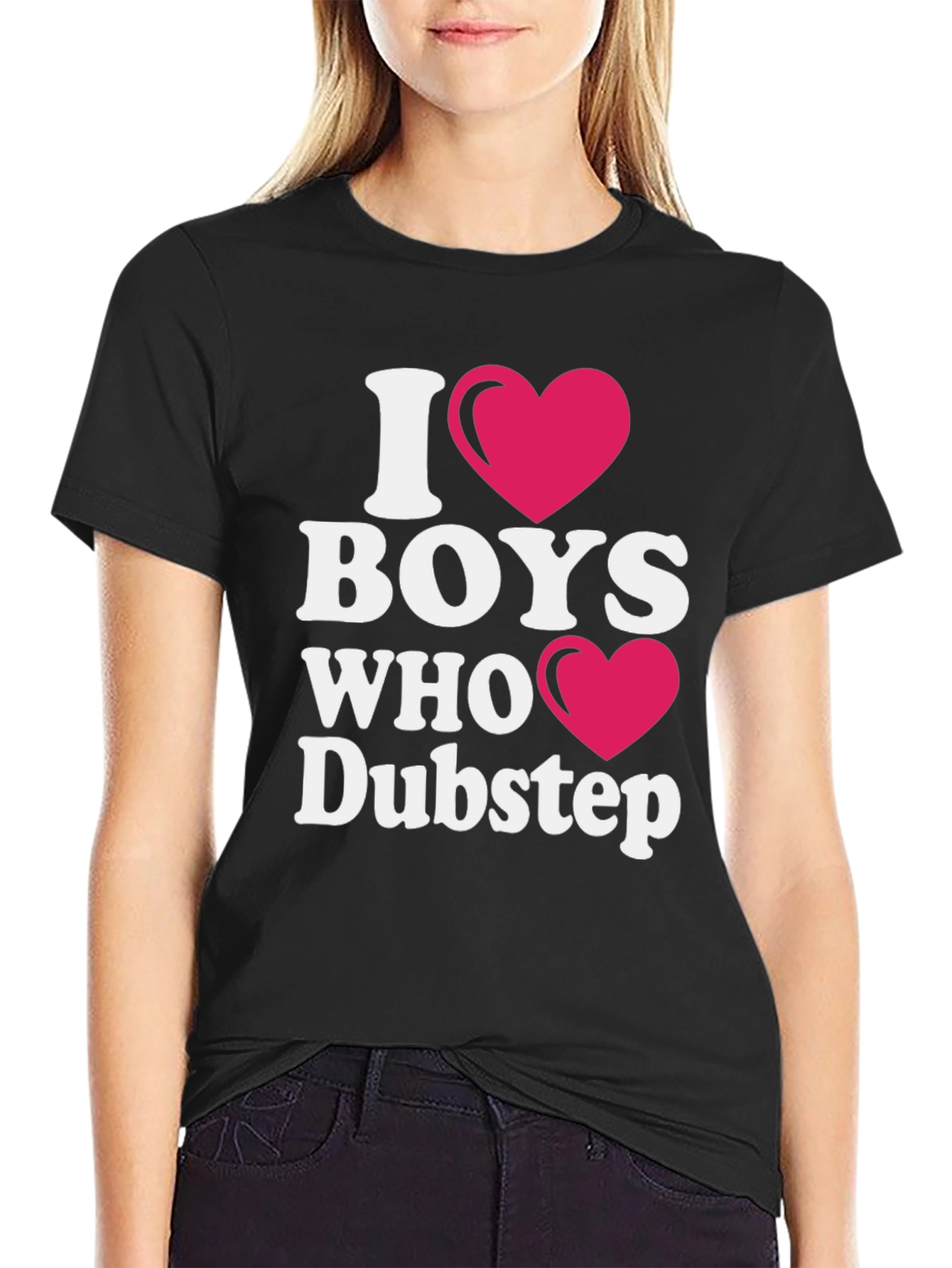 I Heart Boys Who Dubstep Black T-Shirt