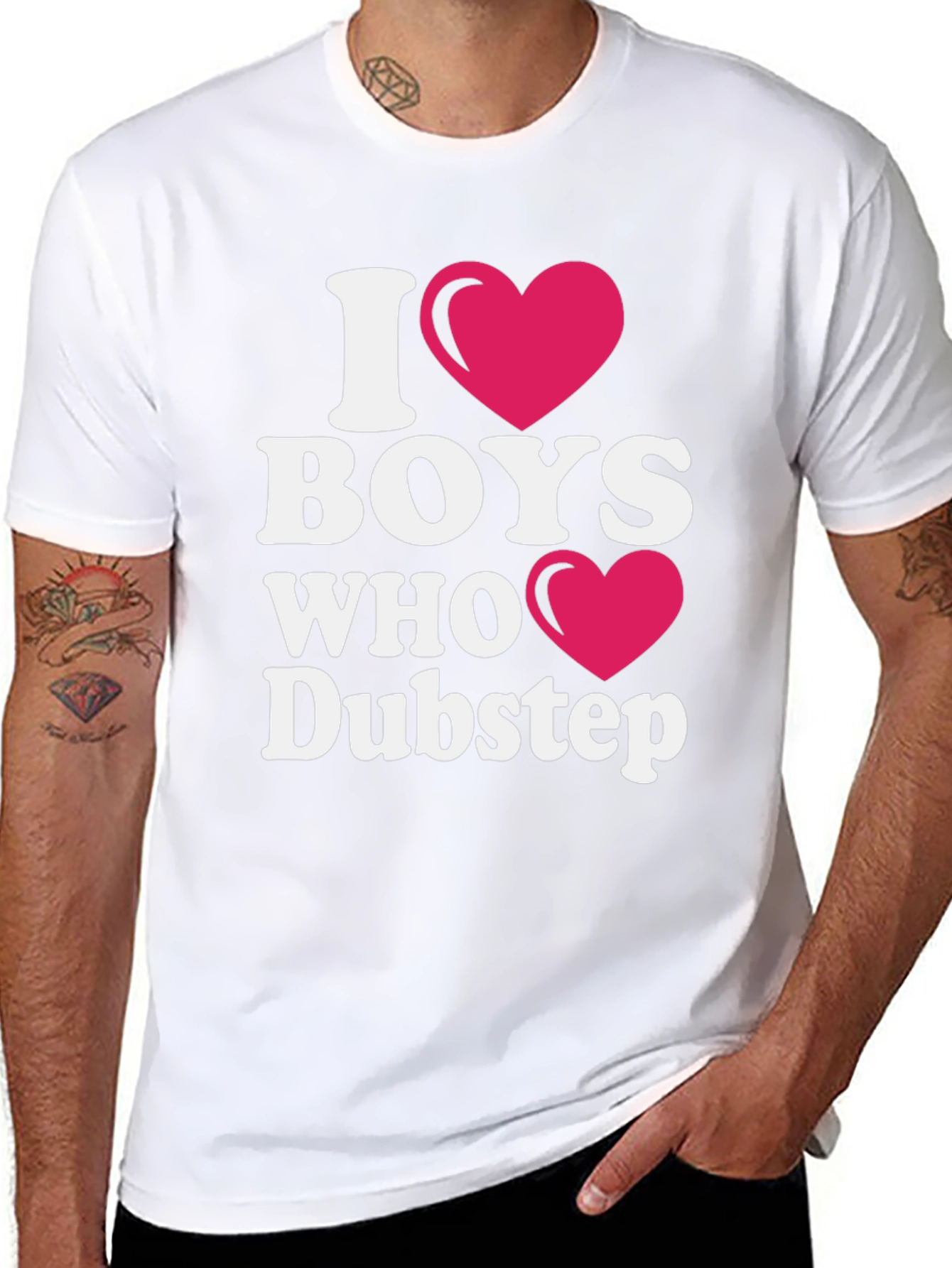 I Heart Boys Who Dubstep Black T-Shirt