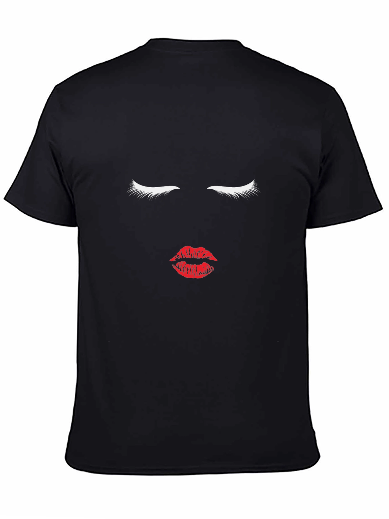 Minimalist Face Graphic T-Shirt - Black