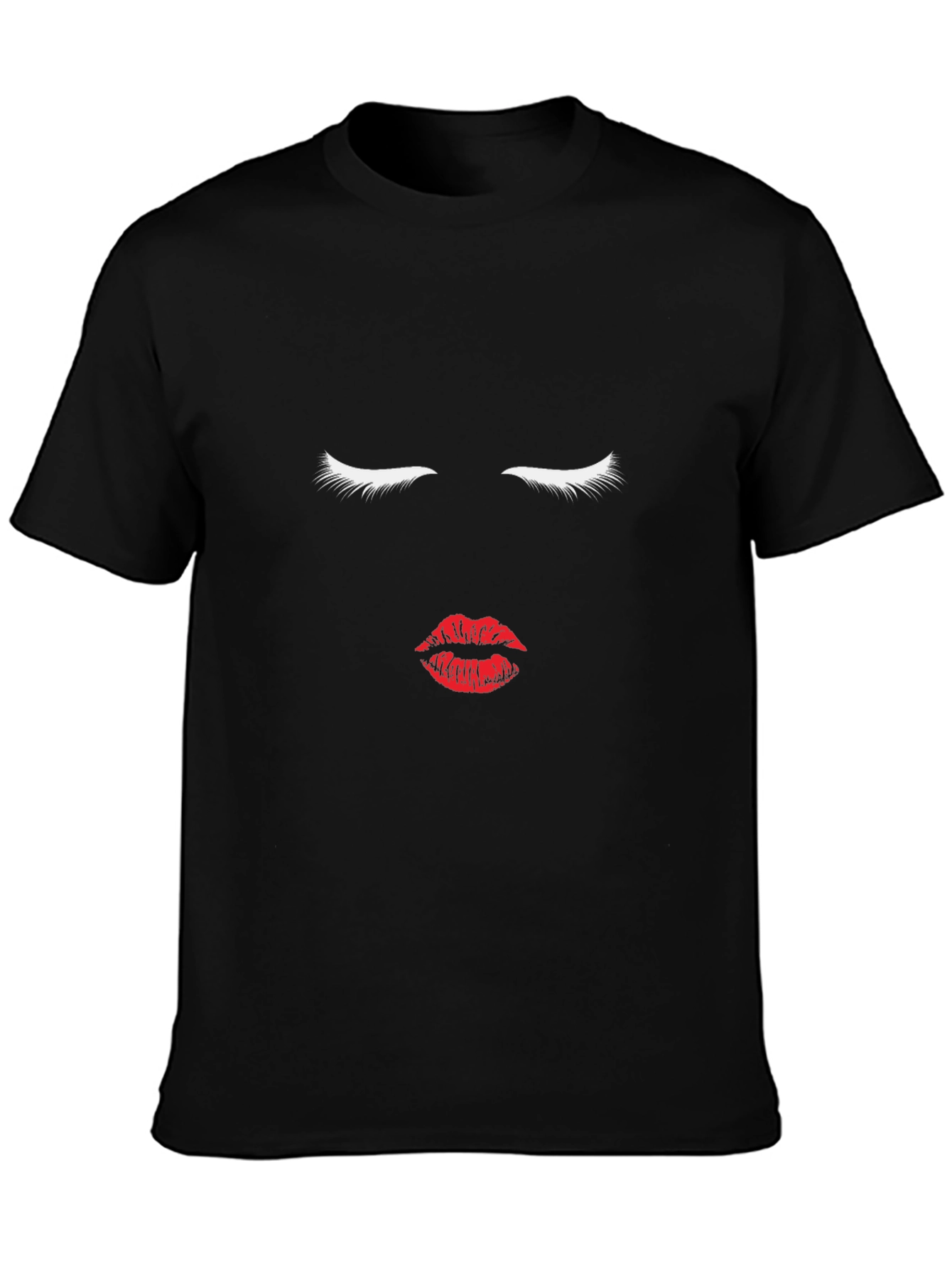 Minimalist Face Graphic T-Shirt - Black