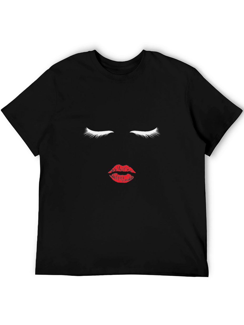 Minimalist Face Graphic T-Shirt - Black