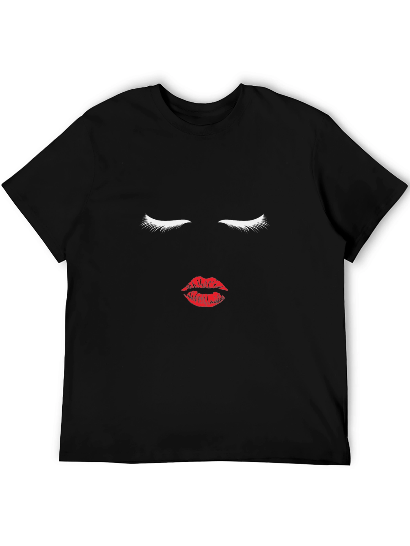 Minimalist Face Graphic T-Shirt - Black