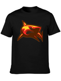 Mens Black T-Shirt with Shark Graphic