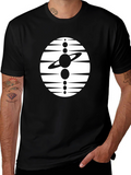Cosmic Black Tee: Solar System Graphic Print