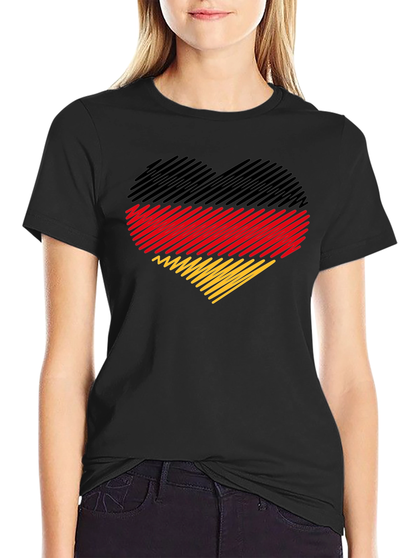 German Flag Heart Graphic T-Shirt