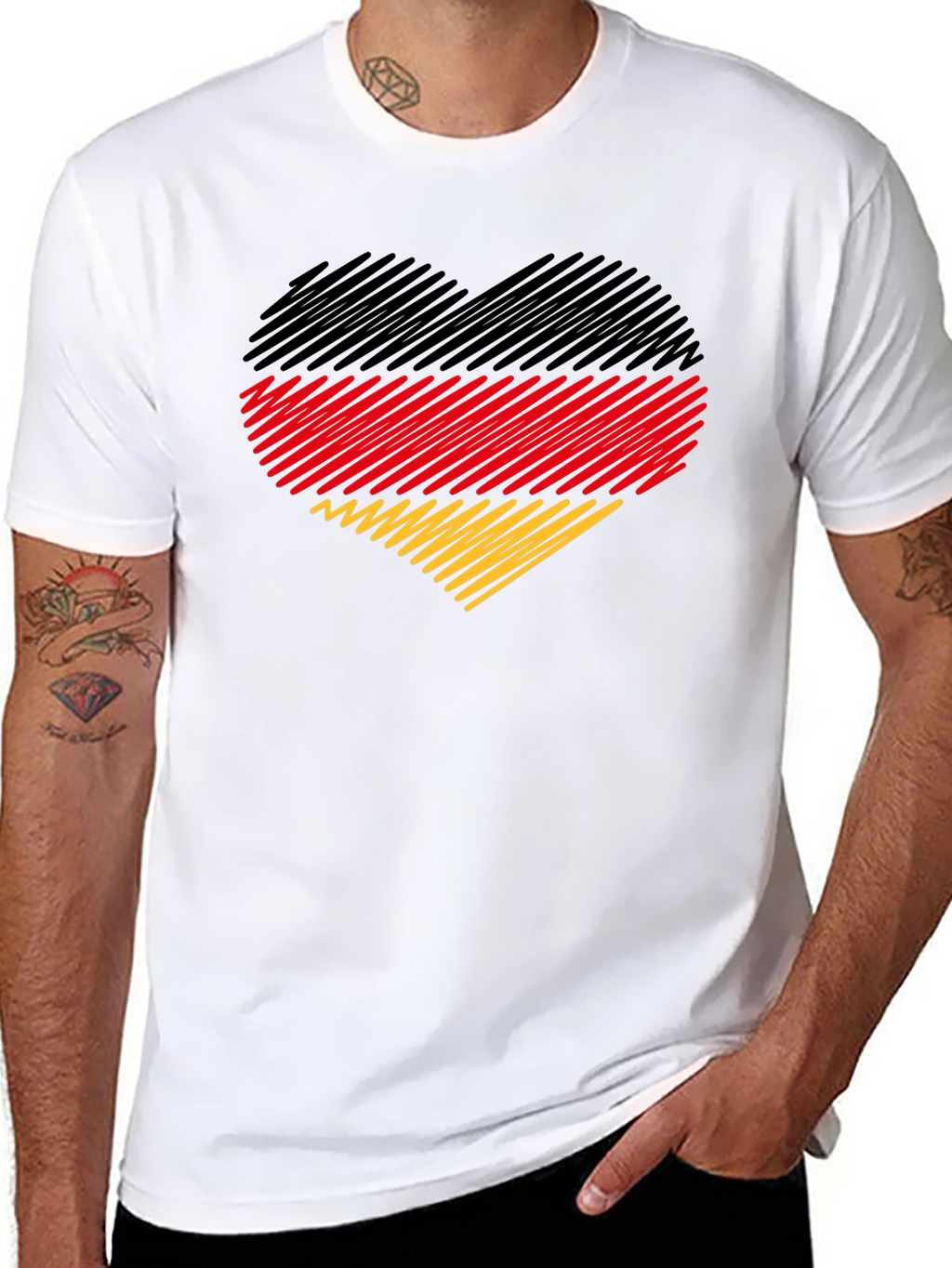 German Flag Heart Graphic T-Shirt