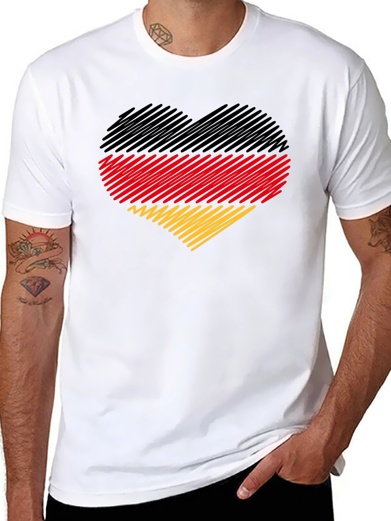 German Flag Heart Graphic T-Shirt