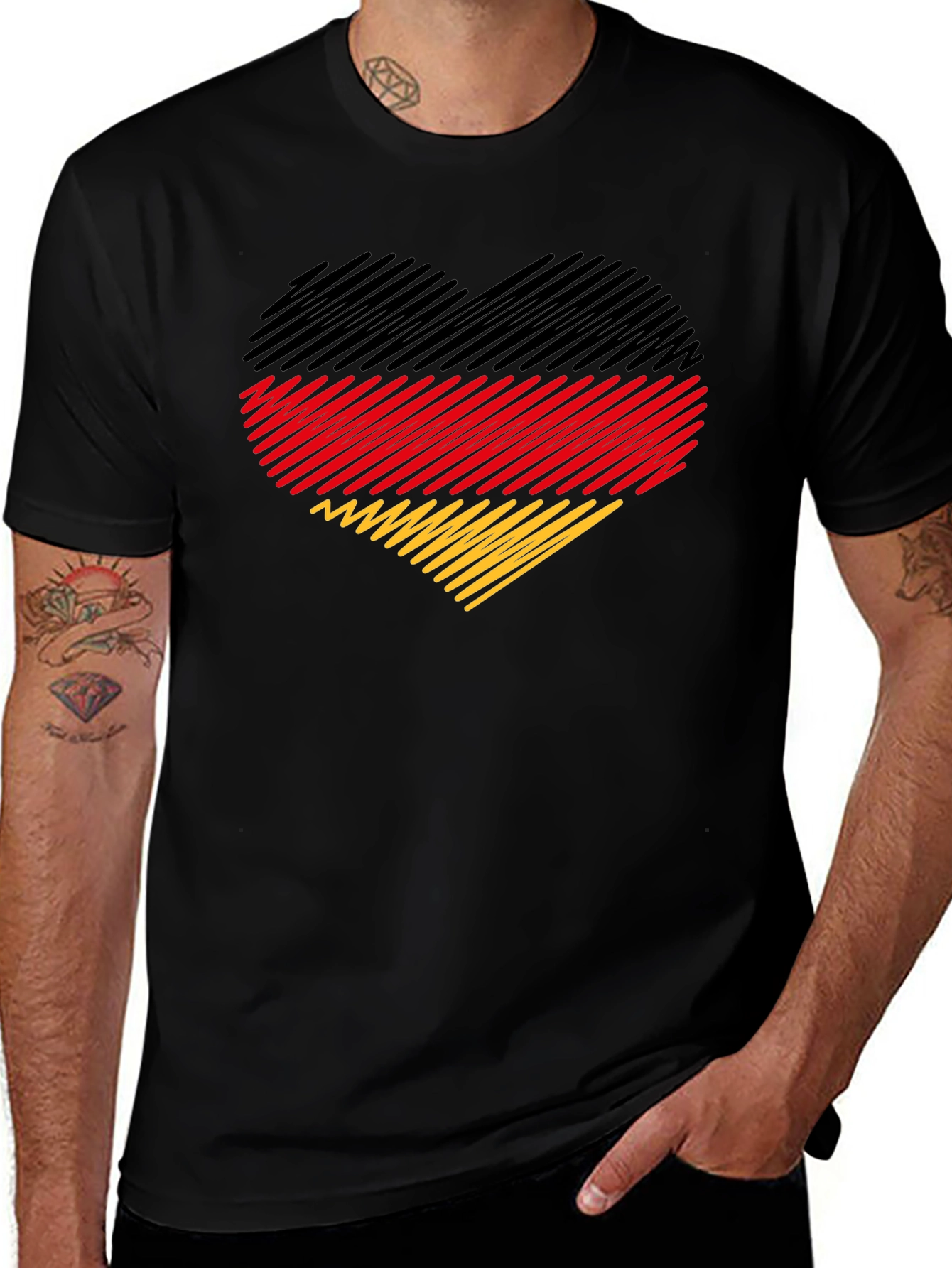 German Flag Heart Graphic T-Shirt