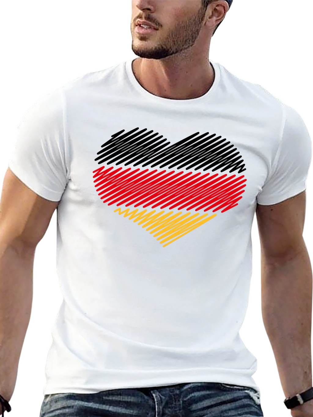 German Flag Heart Graphic T-Shirt