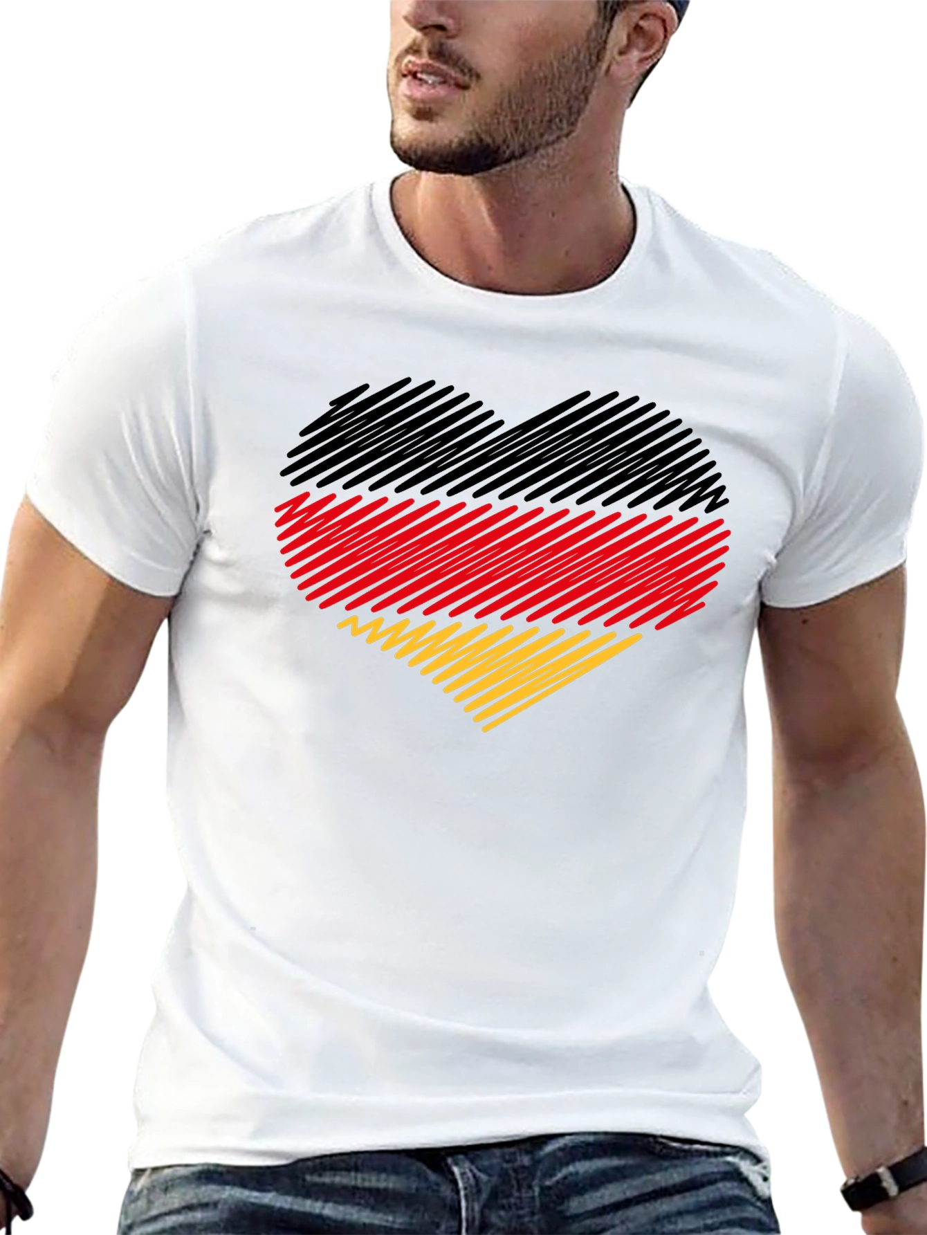 German Flag Heart Graphic T-Shirt