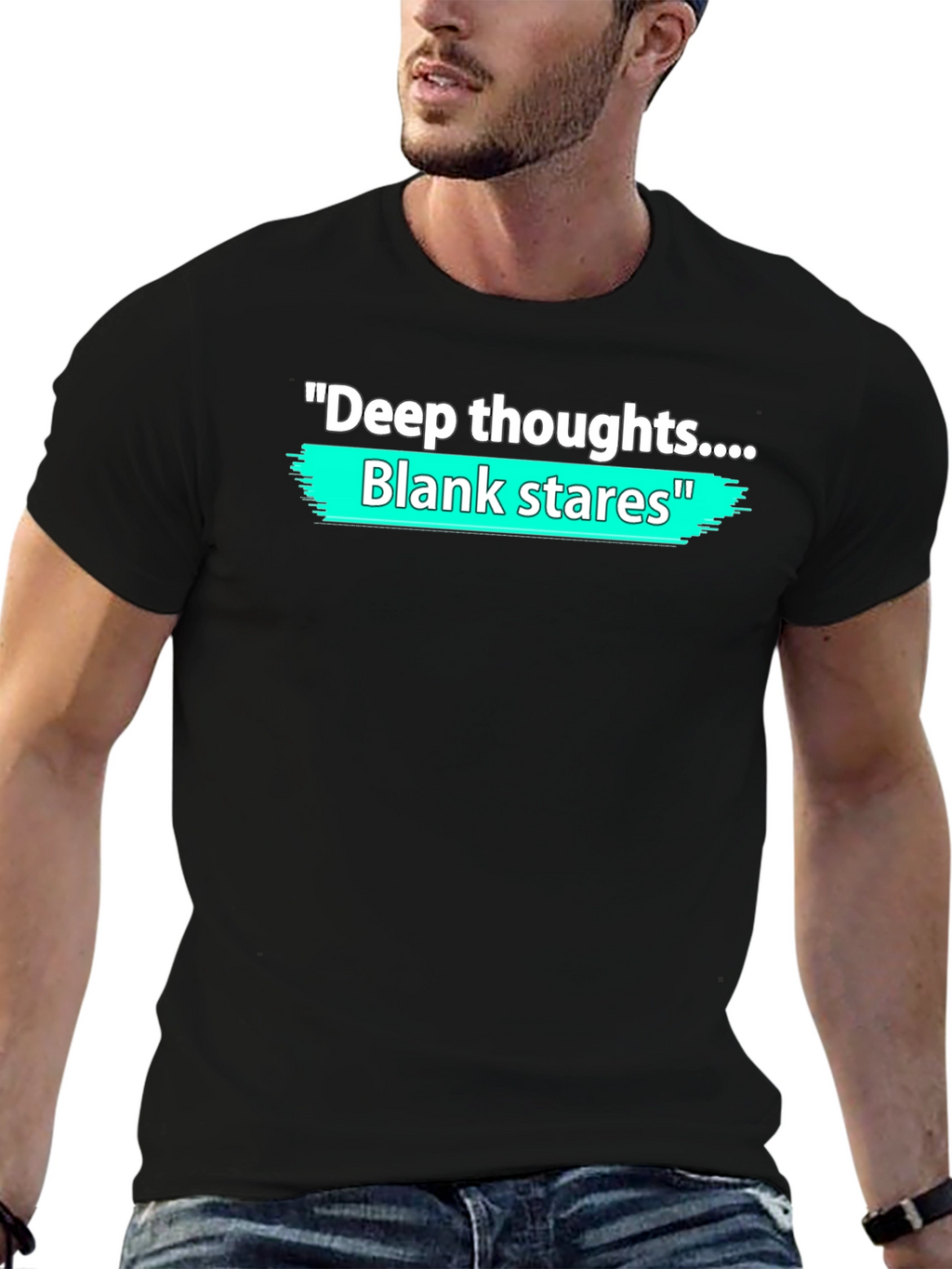Deep Thoughts Blank Stares Graphic T-Shirt