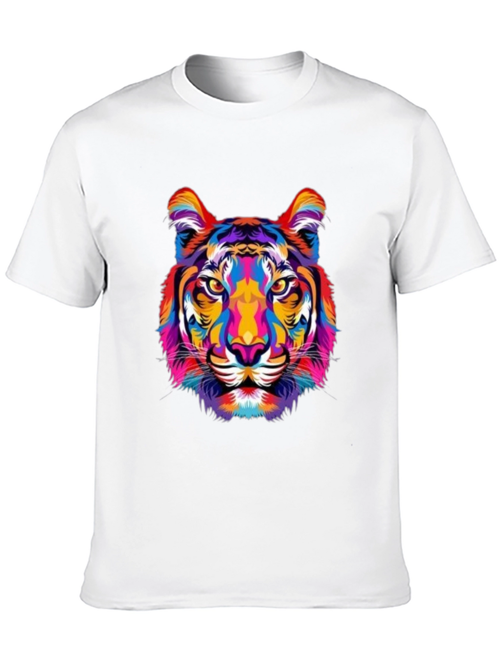 Vibrant Tiger Graphic Print Black T-Shirt