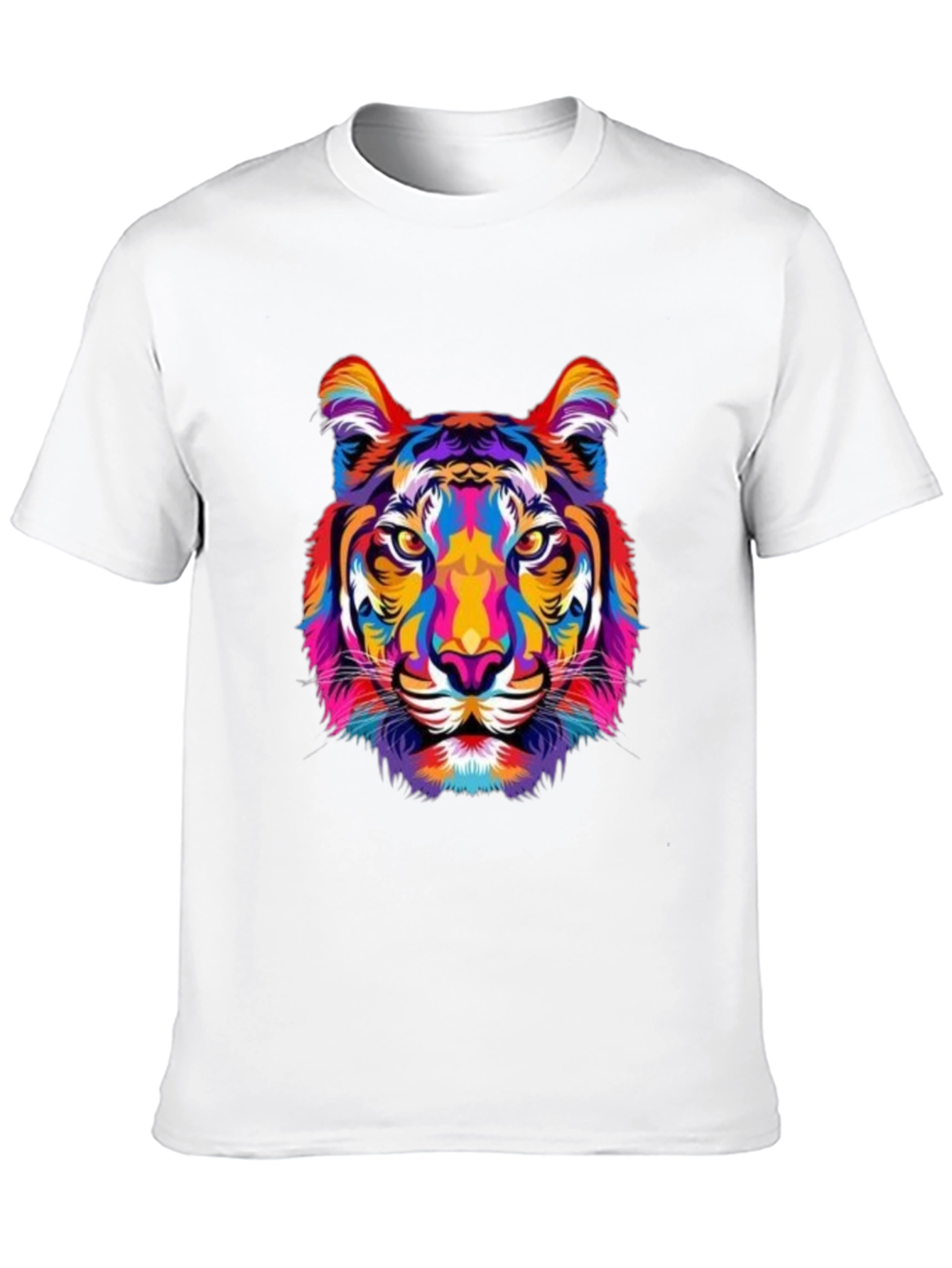 Vibrant Tiger Graphic Print Black T-Shirt