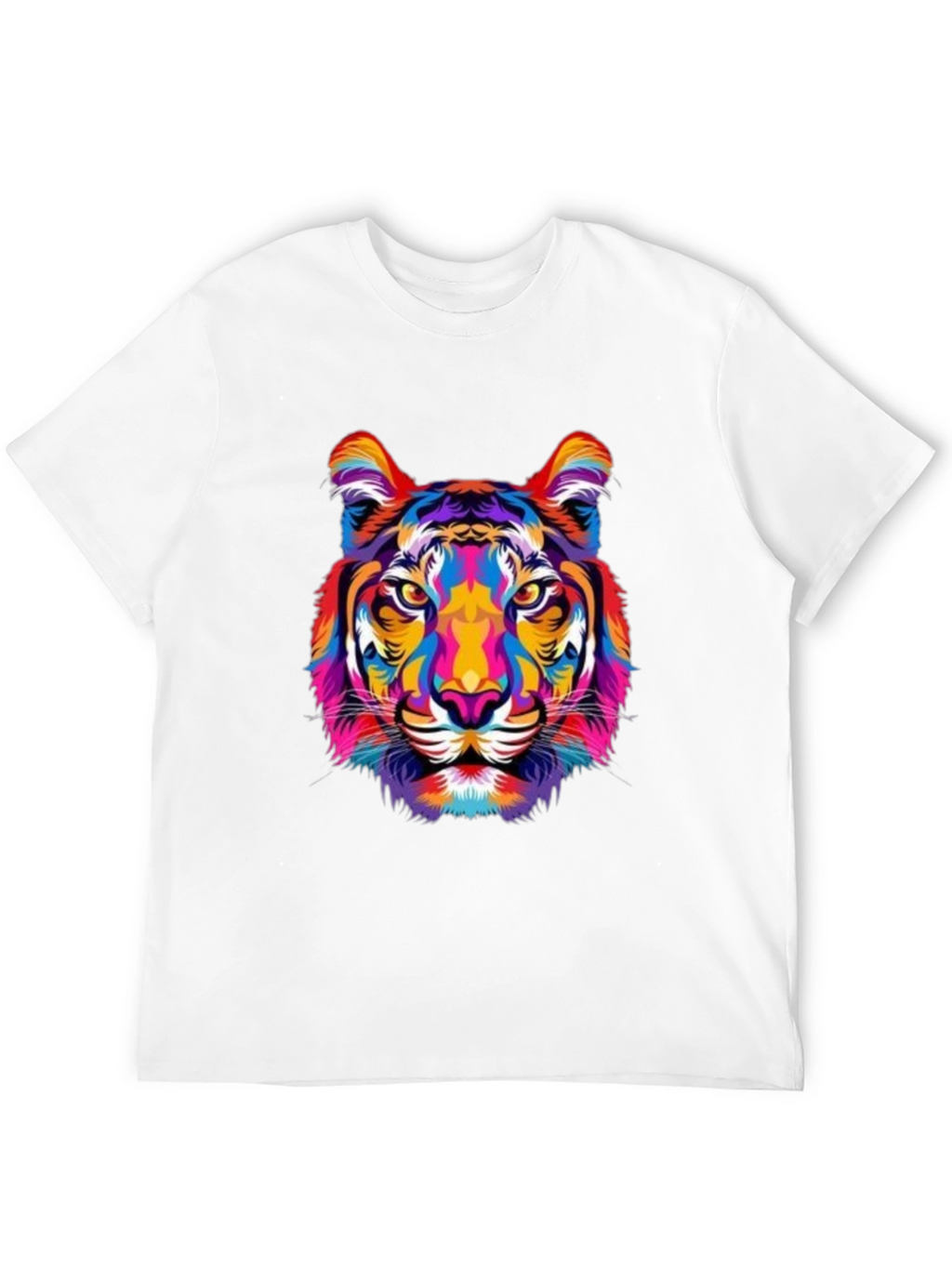 Vibrant Tiger Graphic Print Black T-Shirt