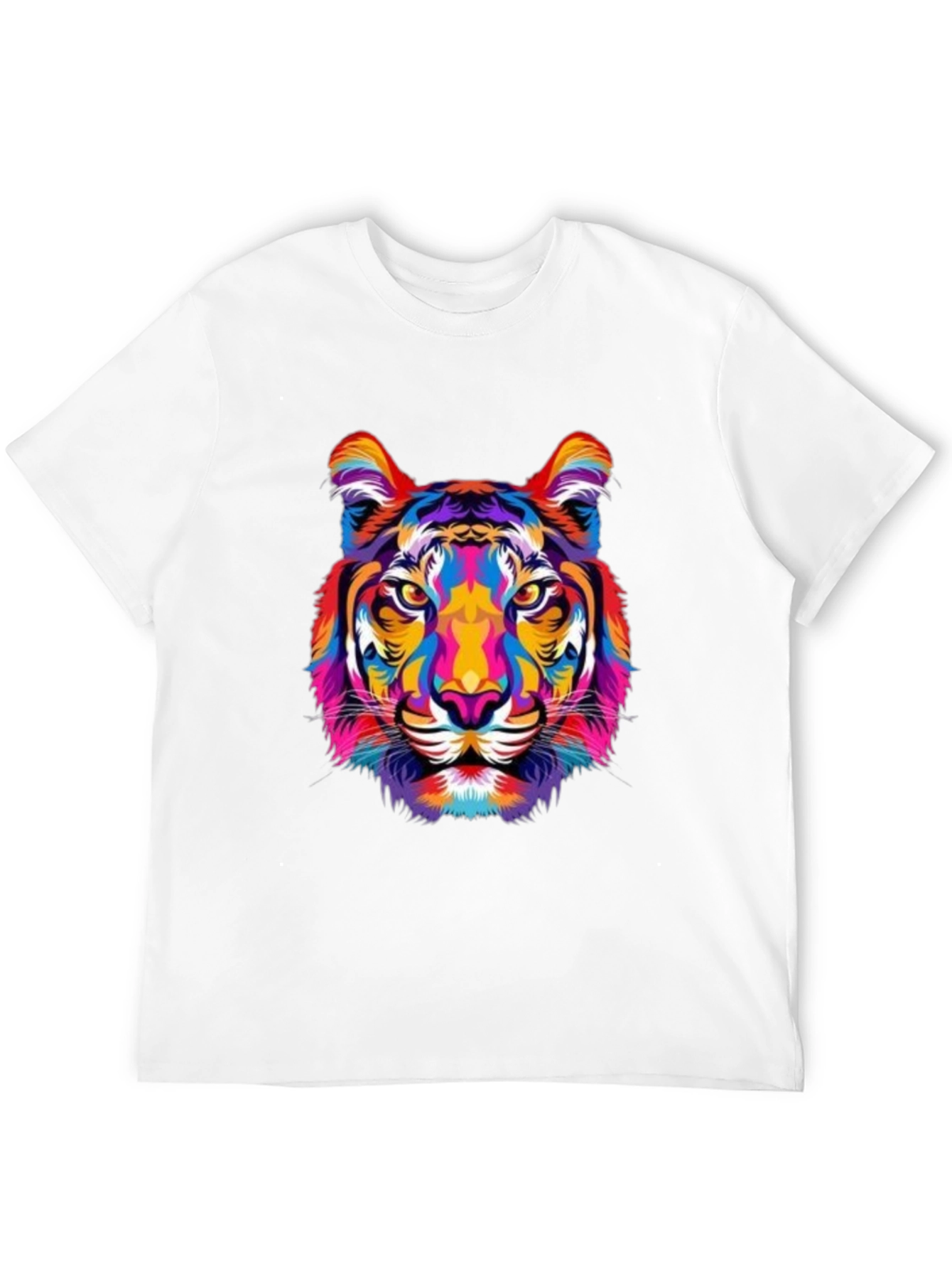 Vibrant Tiger Graphic Print Black T-Shirt