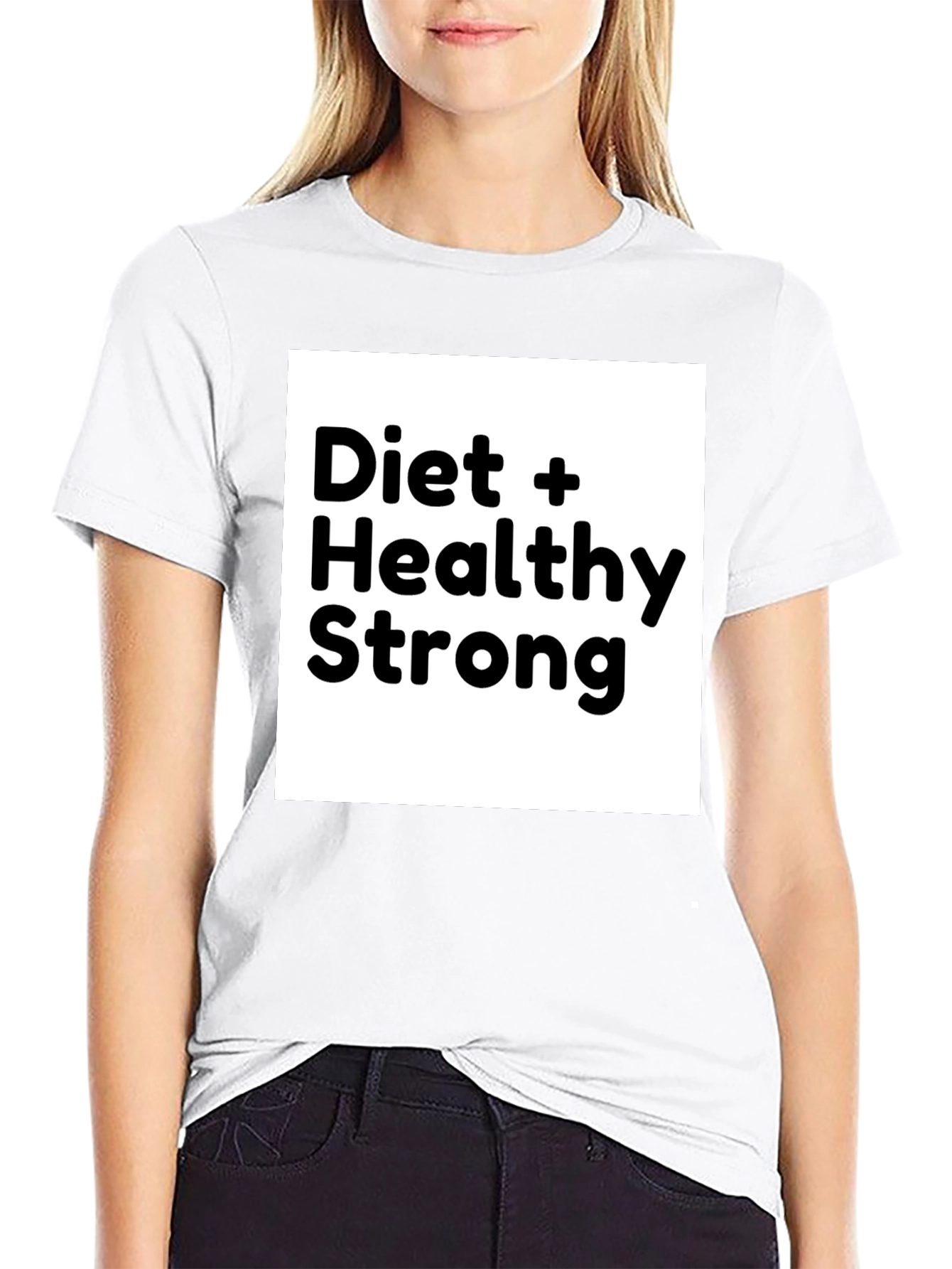 Diet + Healthy Strong Black Graphic T-Shirt
