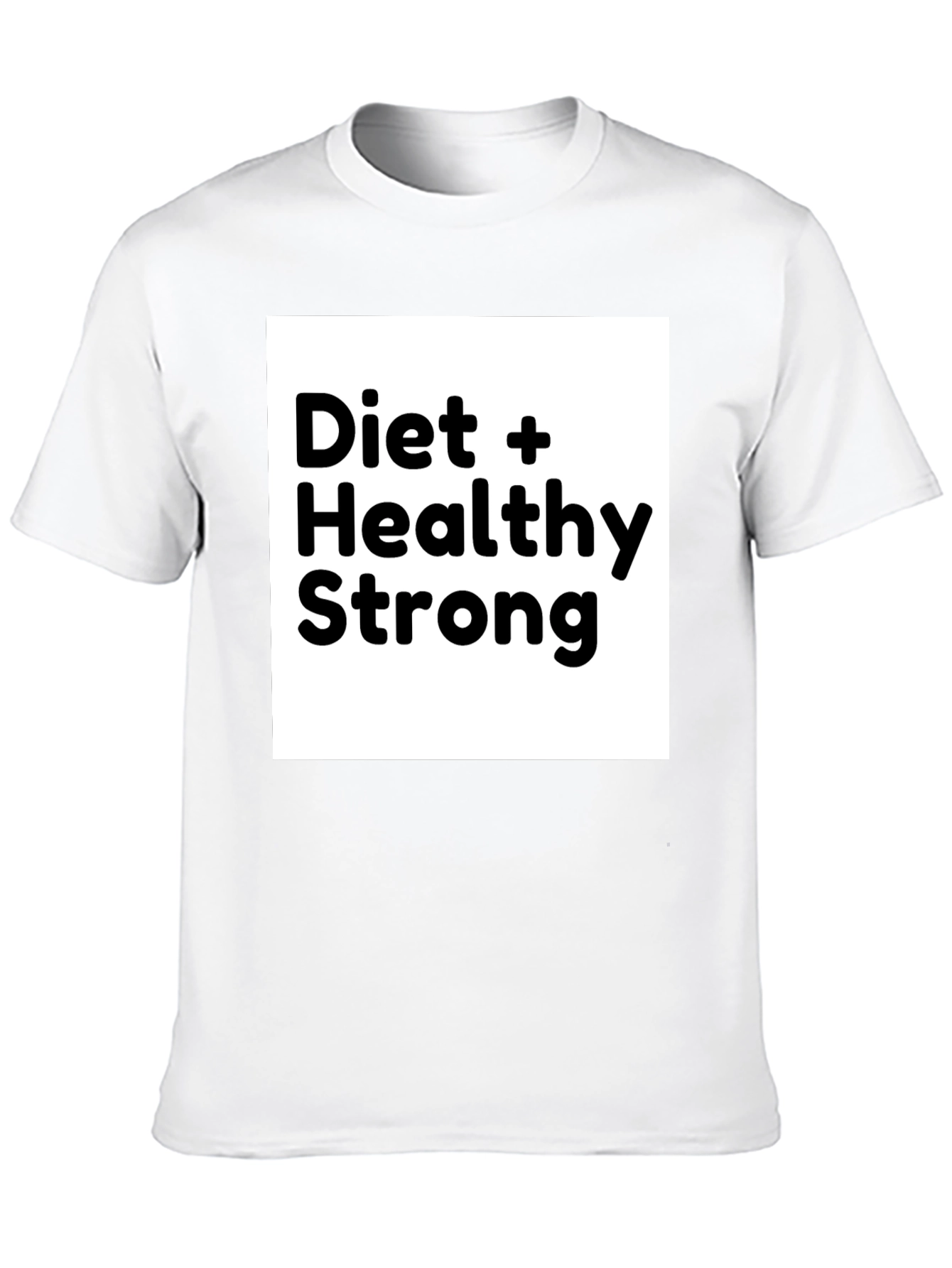 Diet + Healthy Strong Black Graphic T-Shirt