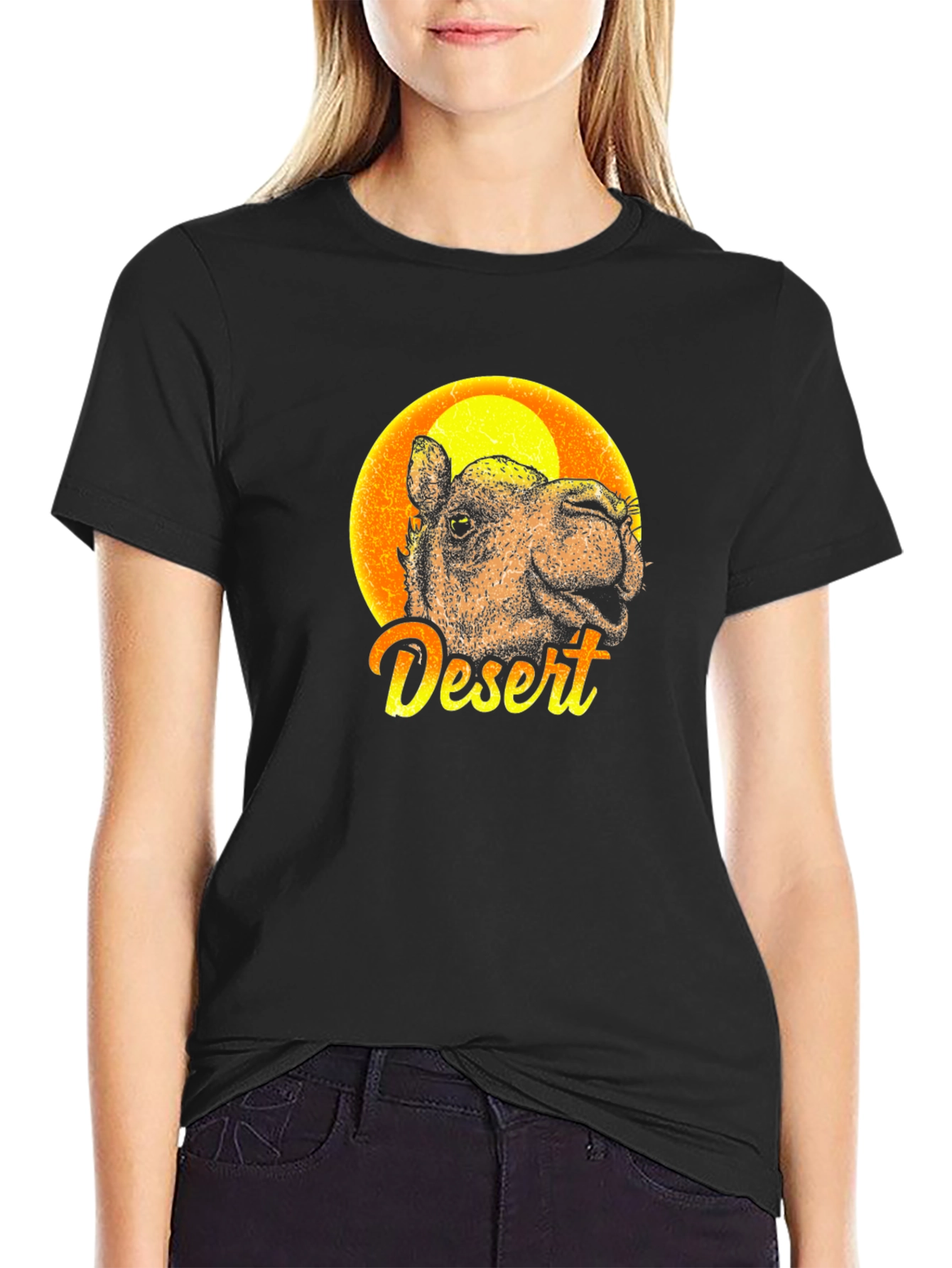 Desert Camel Graphic Tee - Mens Black T-Shirt