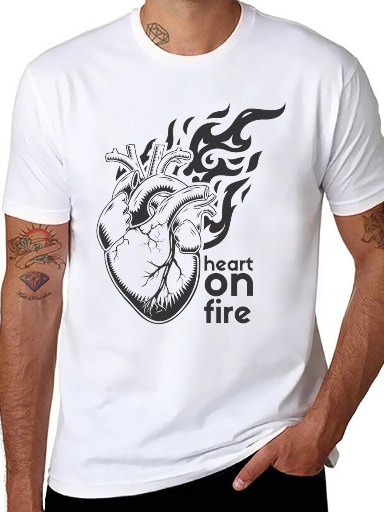Heart on Fire Graphic Tee - Stylish & Edgy