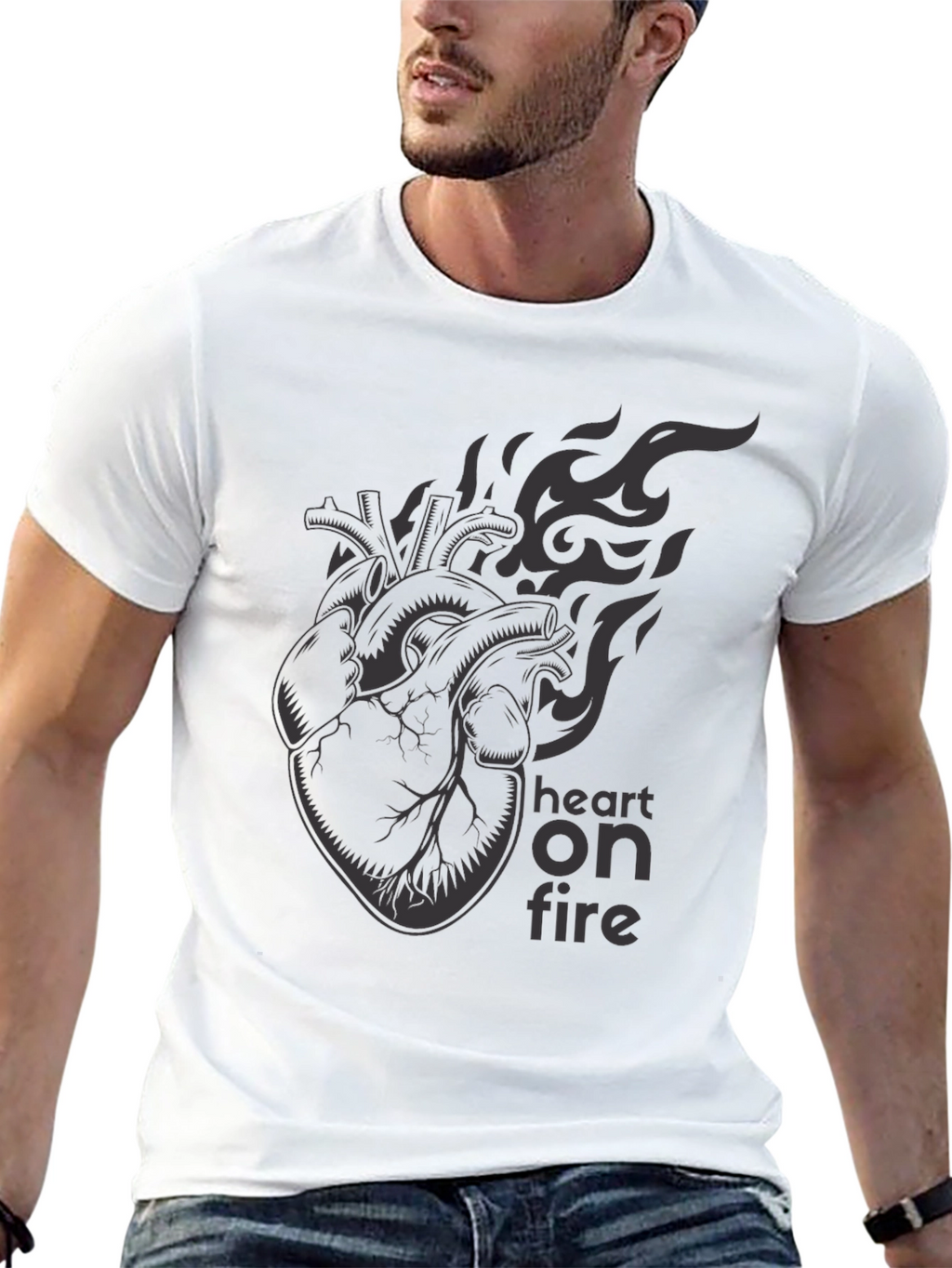 Heart on Fire Graphic Tee - Stylish & Edgy
