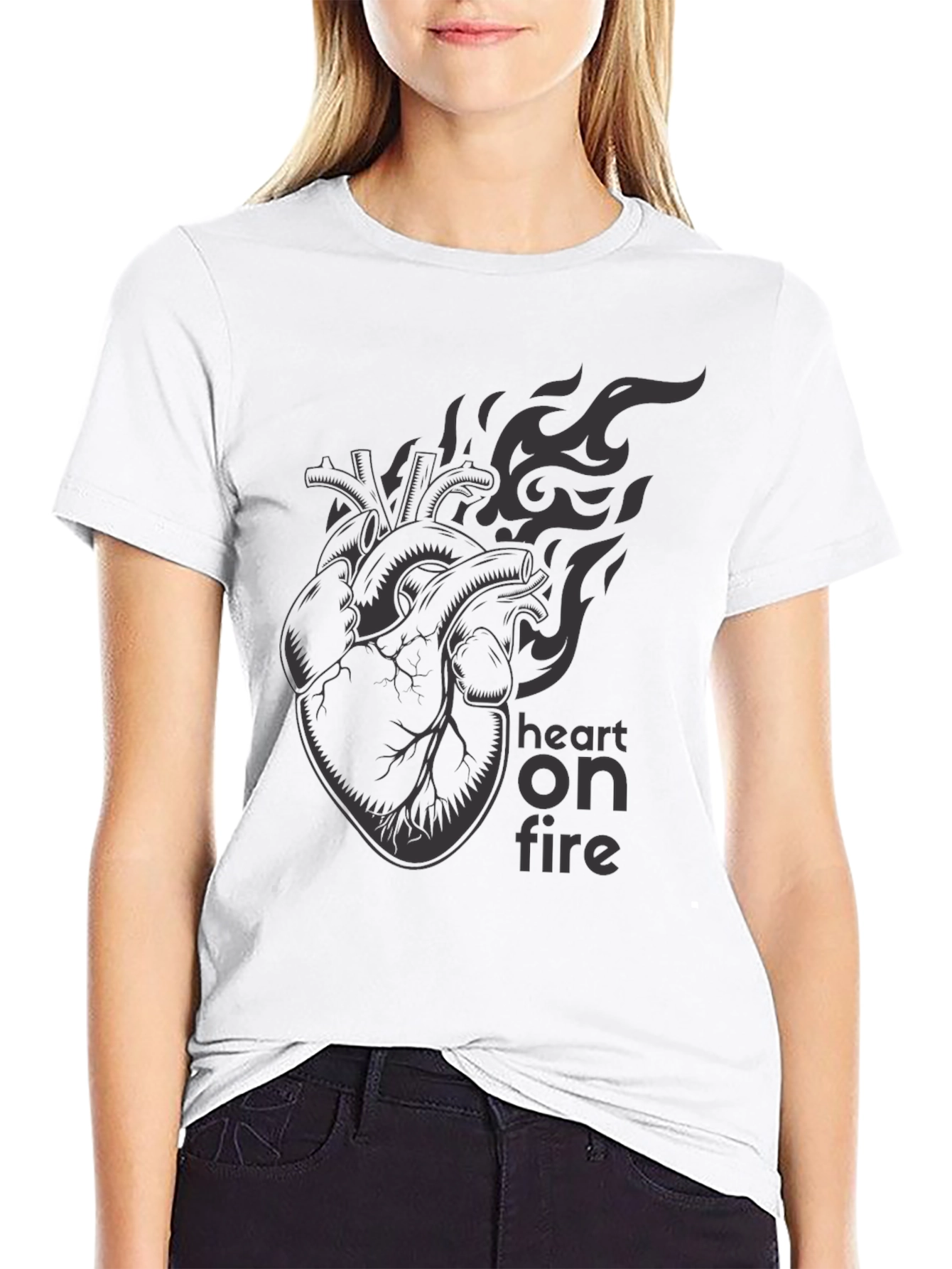 Heart on Fire Graphic Tee - Stylish & Edgy