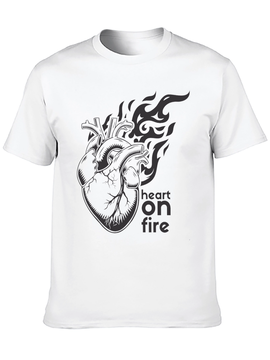 Heart on Fire Graphic Tee - Stylish & Edgy