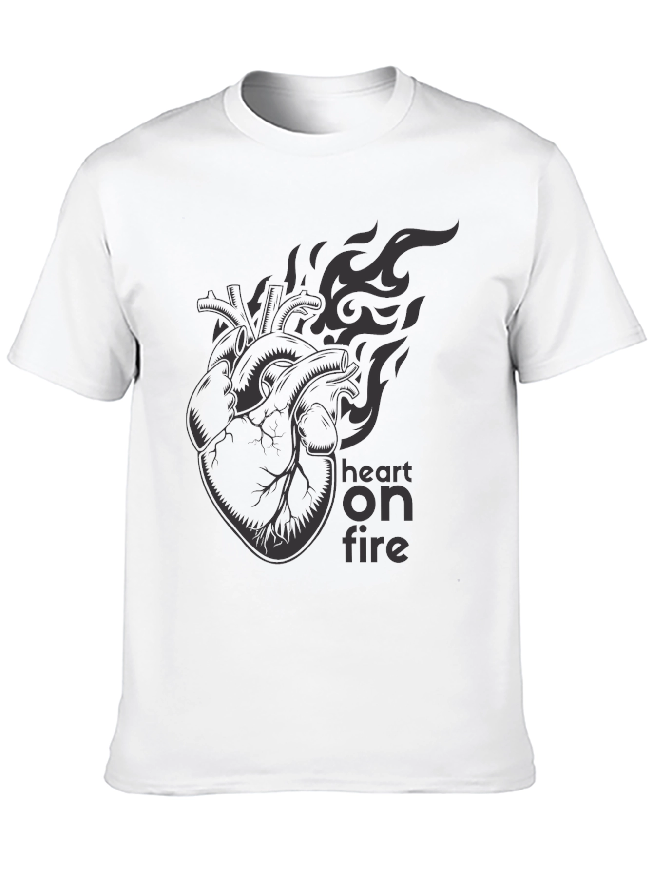 Heart on Fire Graphic Tee - Stylish & Edgy