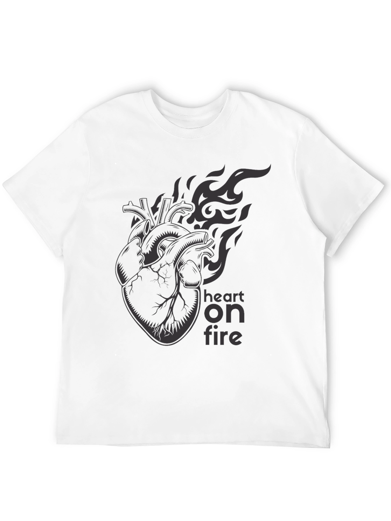 Heart on Fire Graphic Tee - Stylish & Edgy