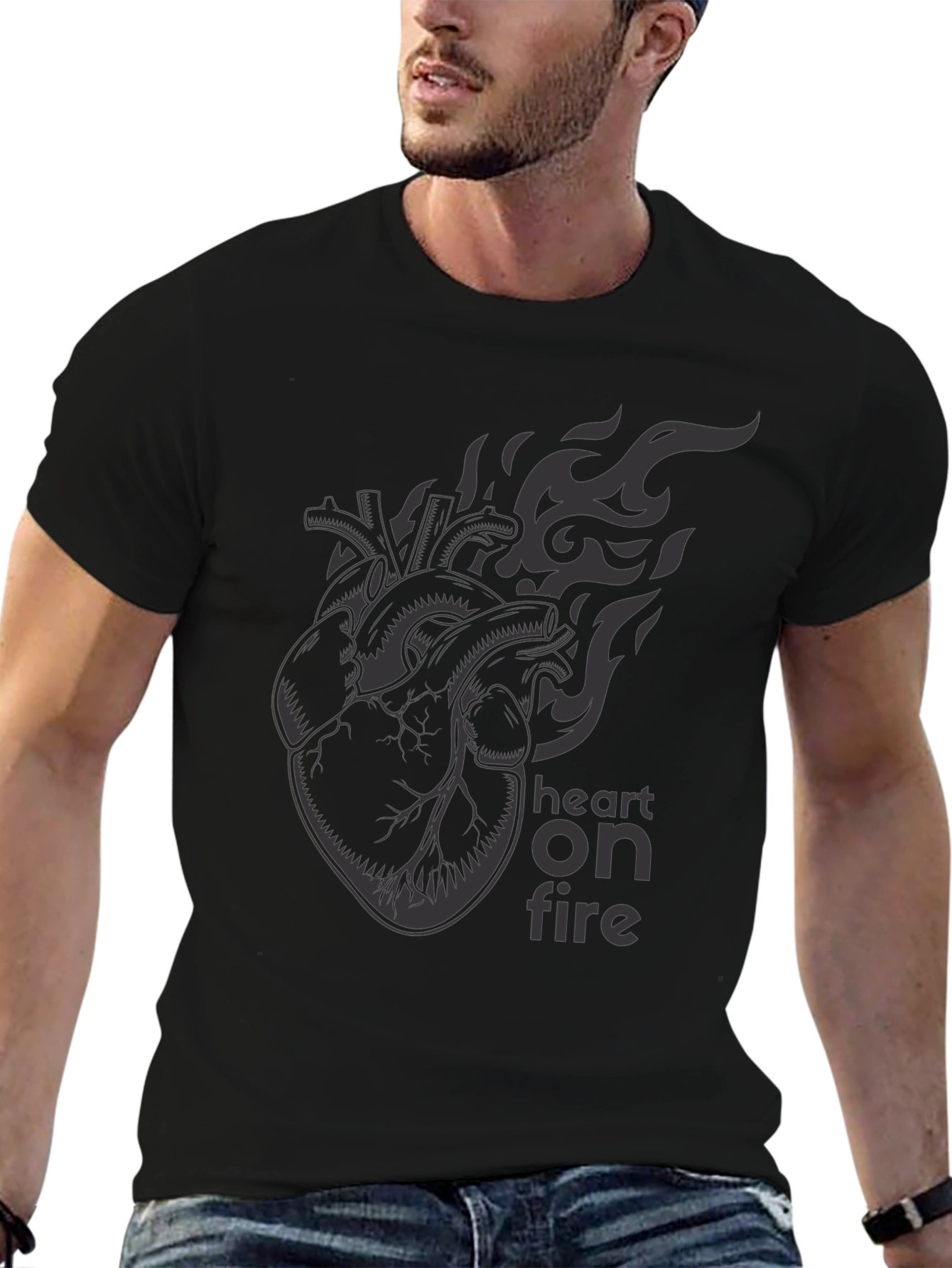 Heart on Fire Graphic Tee - Stylish & Edgy