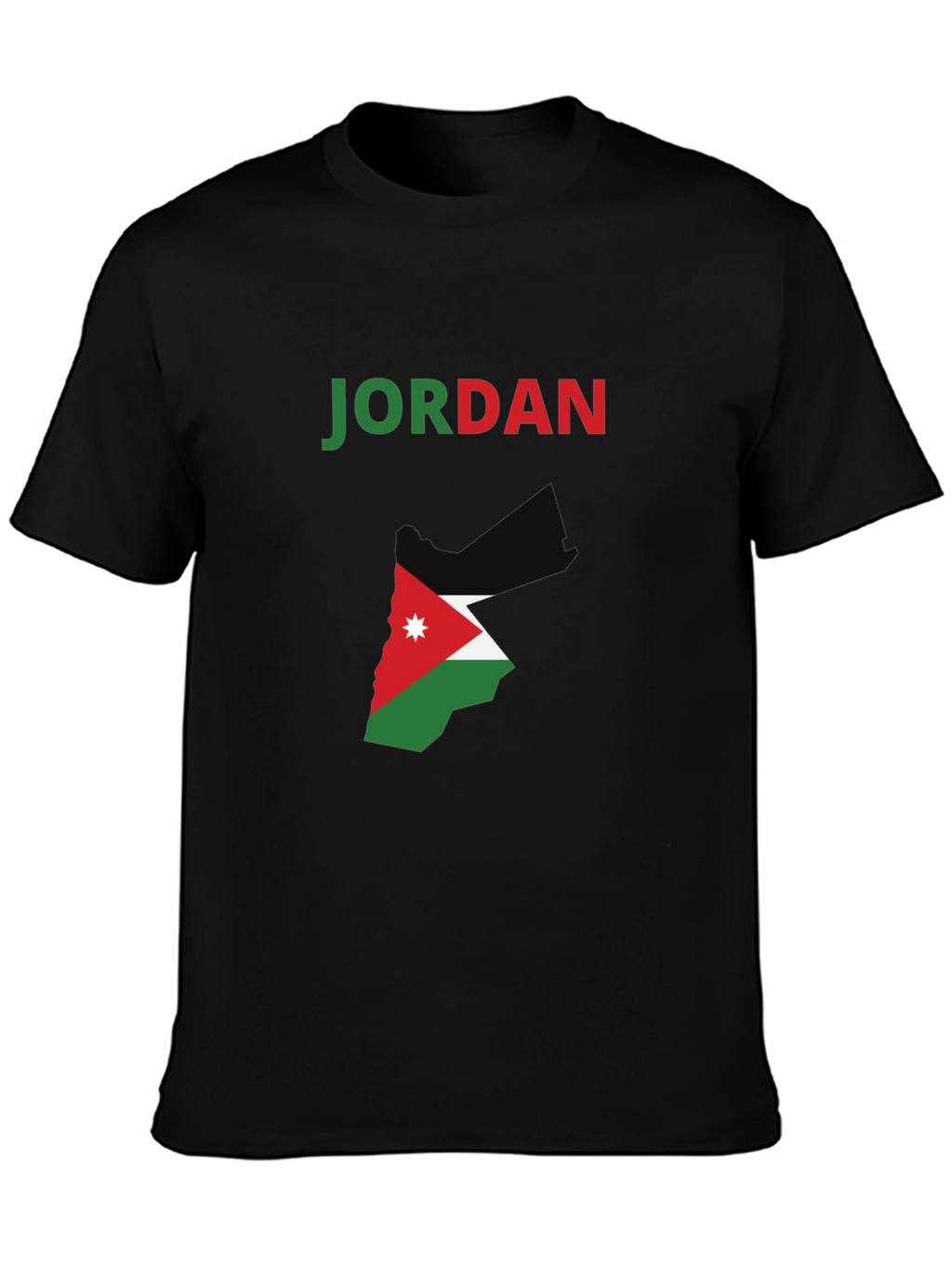 Jordan Flag Map T-Shirt - Black Cotton Tee
